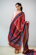 Lines and Angles Ajrakh Pure Cotton Dupatta