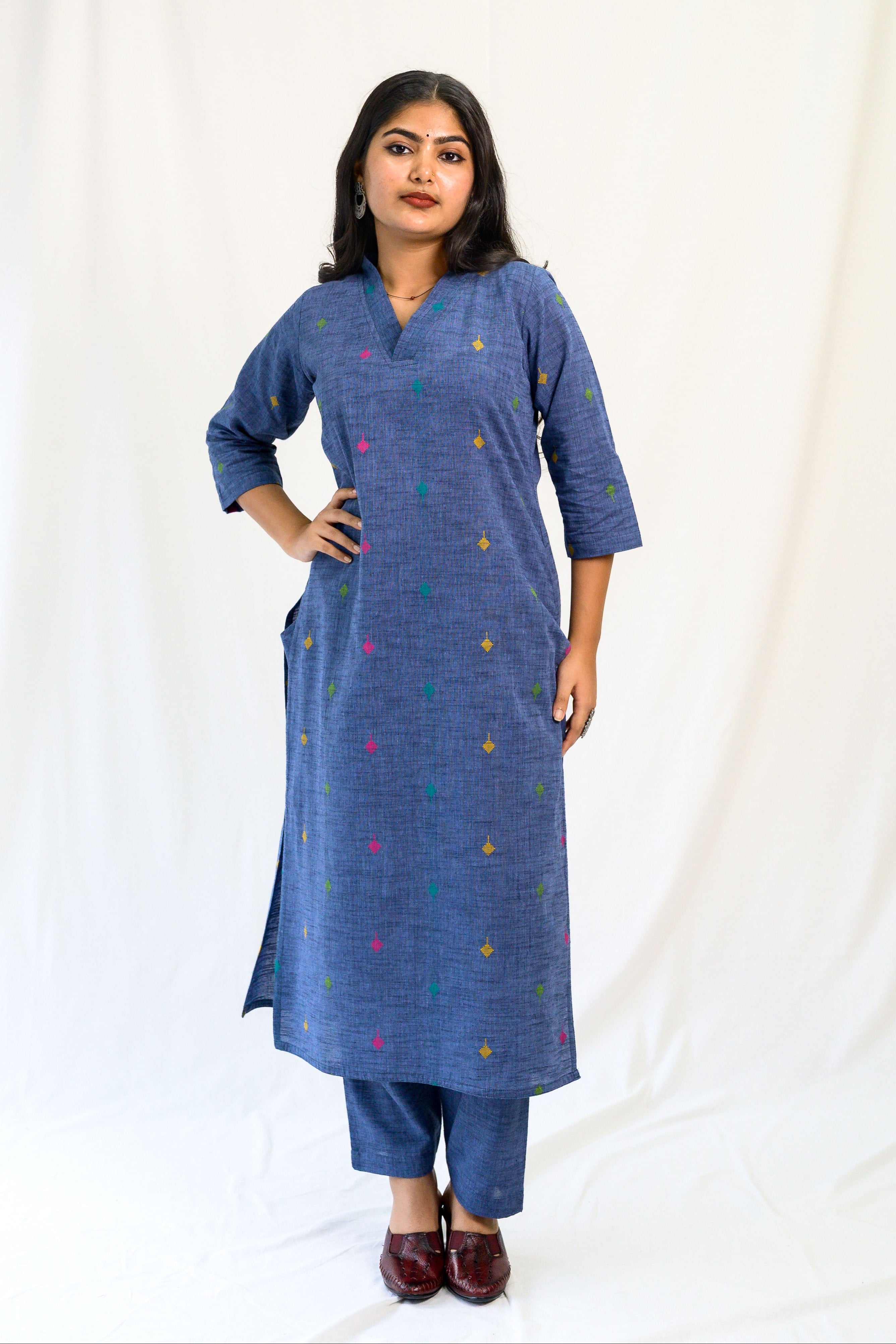 Set of 2- Induraga South Cotton Kurta & Pants Set