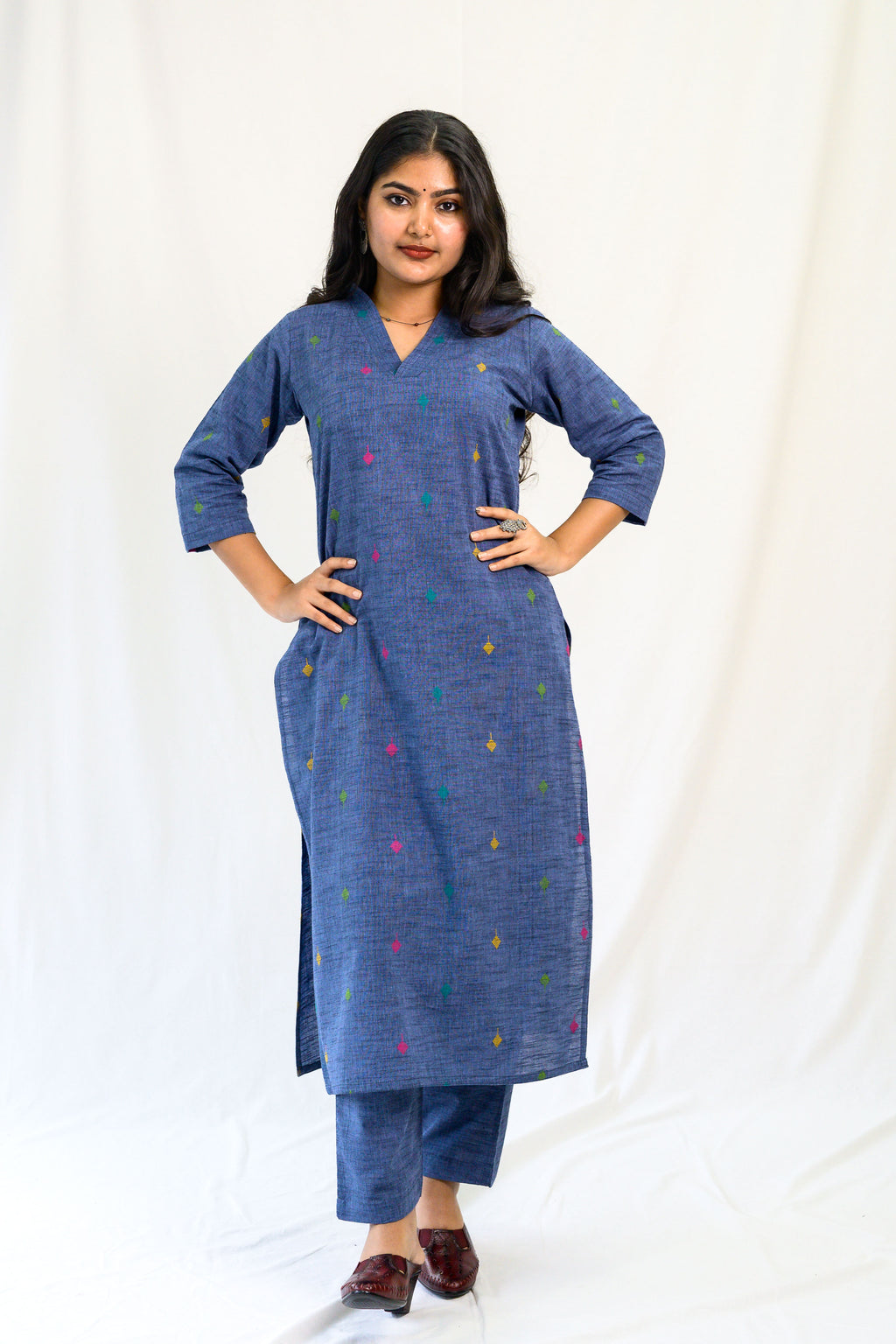 Set of 2- Induraga South Cotton Kurta & Pants Set