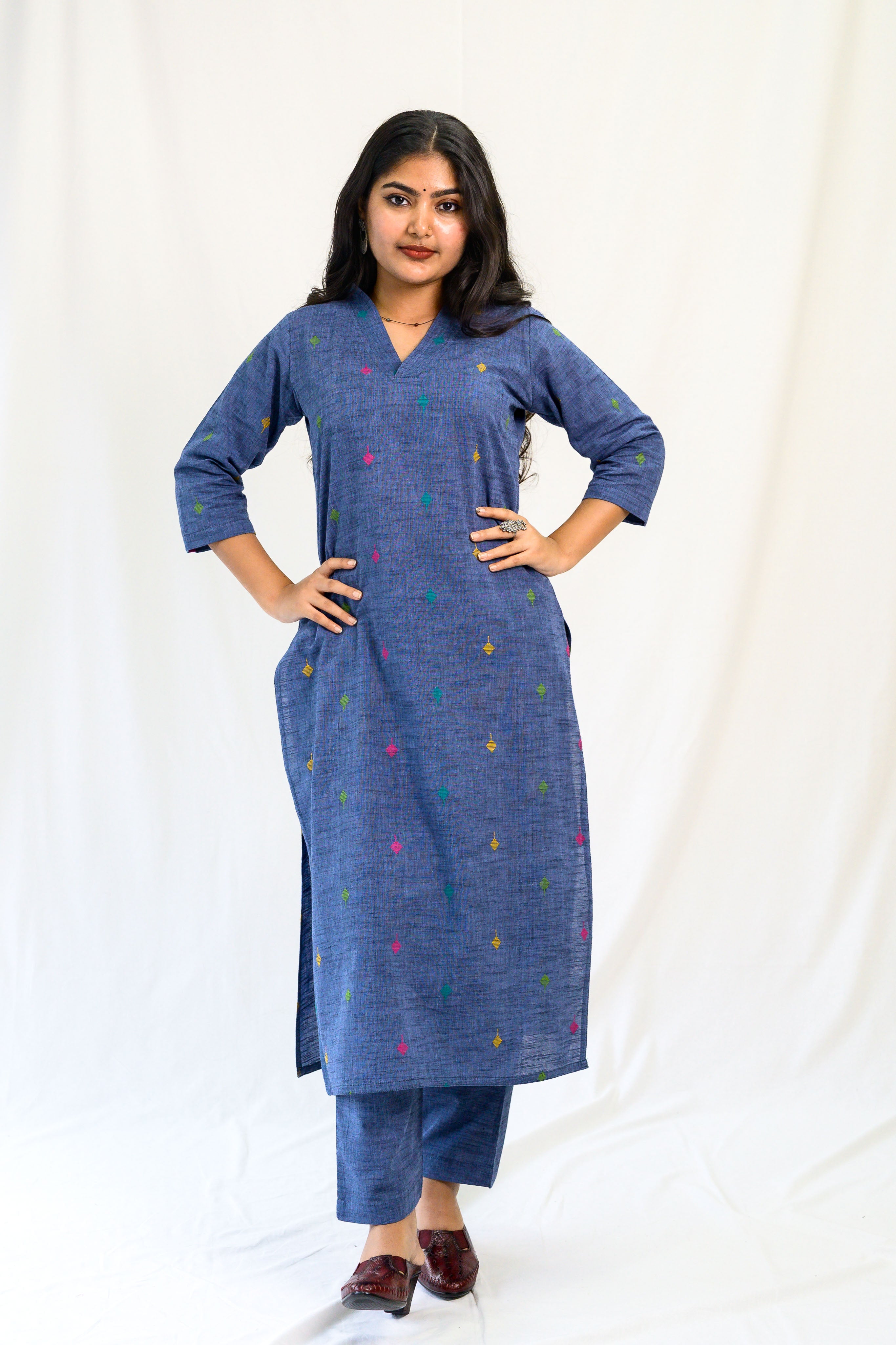 Set of 2- Induraga South Cotton Kurta & Pants Set