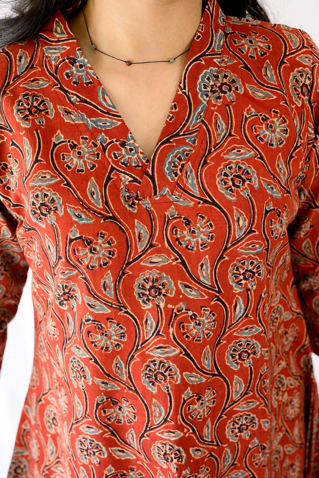Mehreen Madder Red Ajrakh Dress