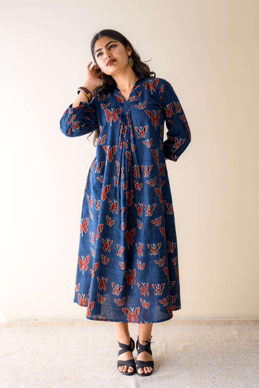 Farasha Indigo Ajrakh Dress