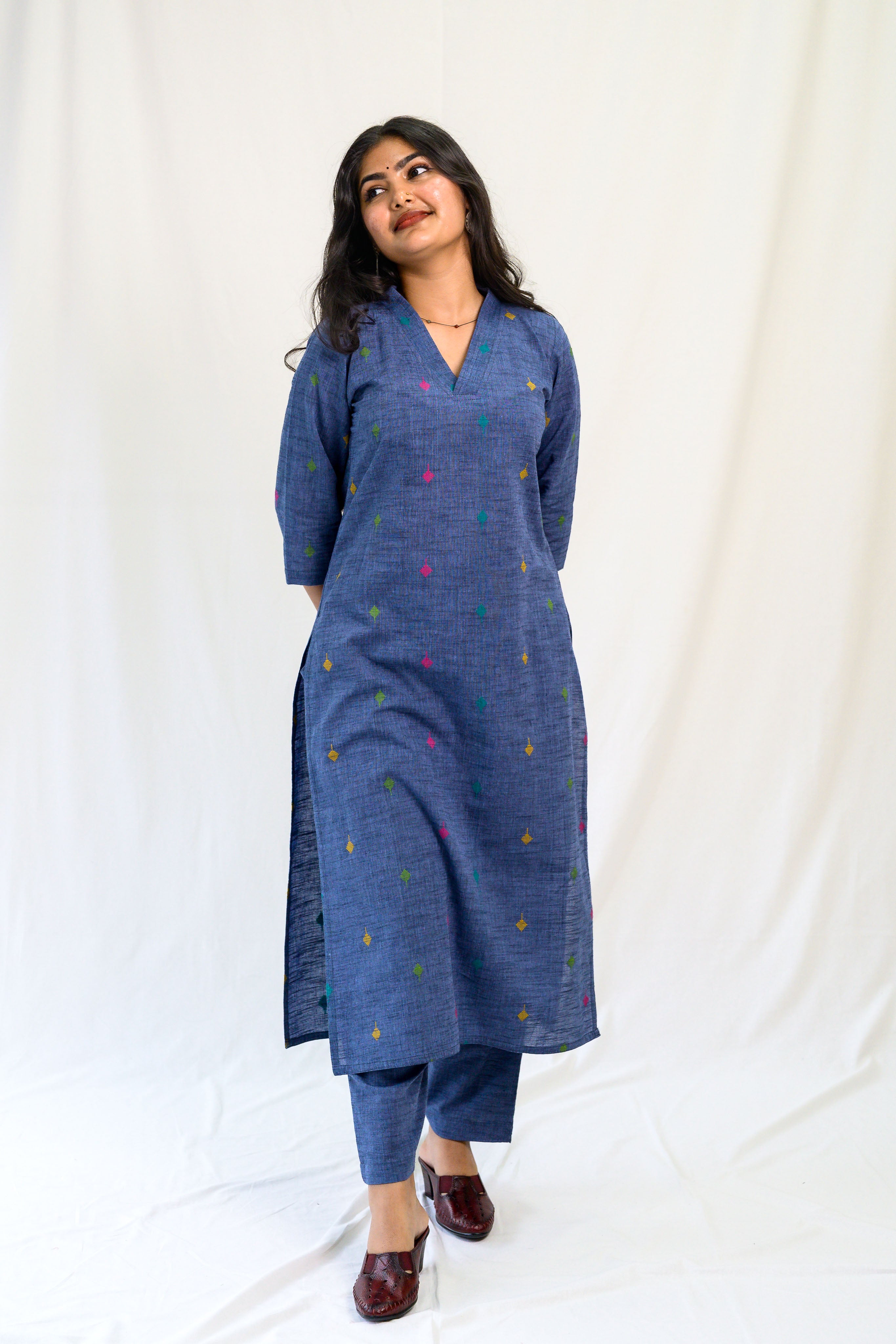 Set of 2- Induraga South Cotton Kurta & Pants Set