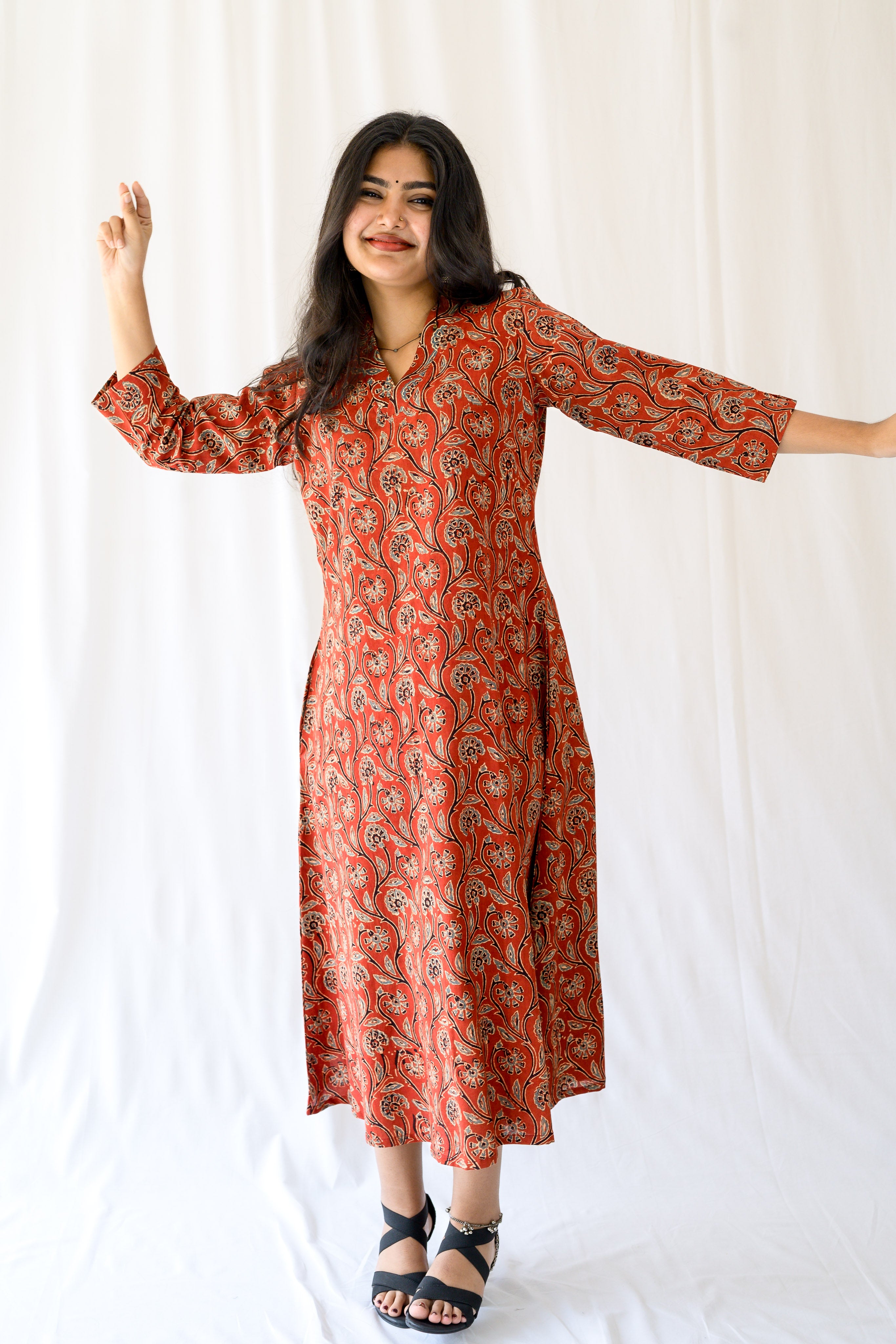 Mehreen Madder Red Ajrakh Dress