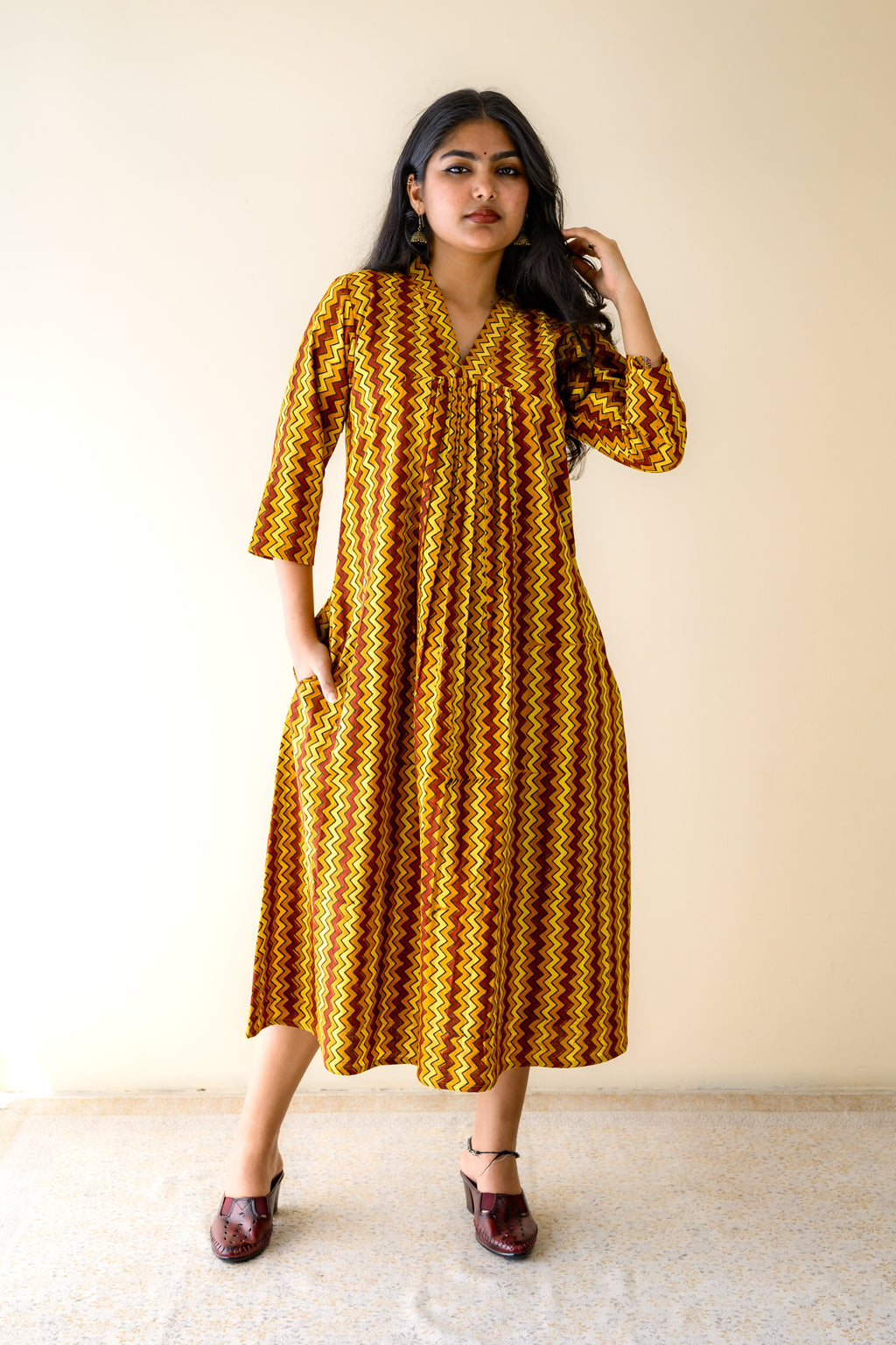 Kanika Ajrakh Stripes Dress