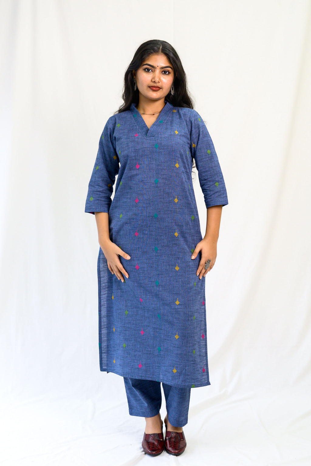 Set of 2- Induraga South Cotton Kurta & Pants Set