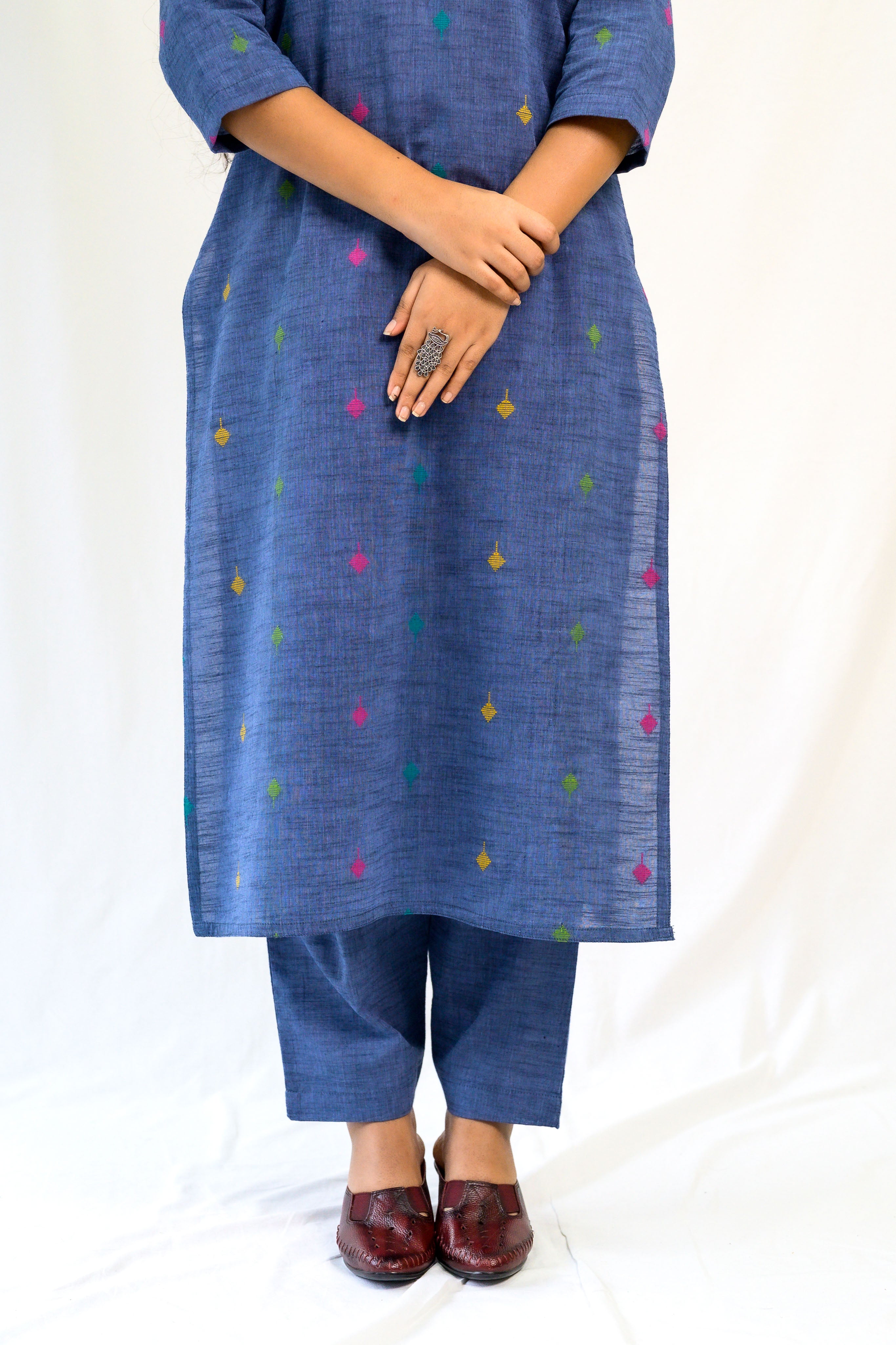 Set of 2- Induraga South Cotton Kurta & Pants Set