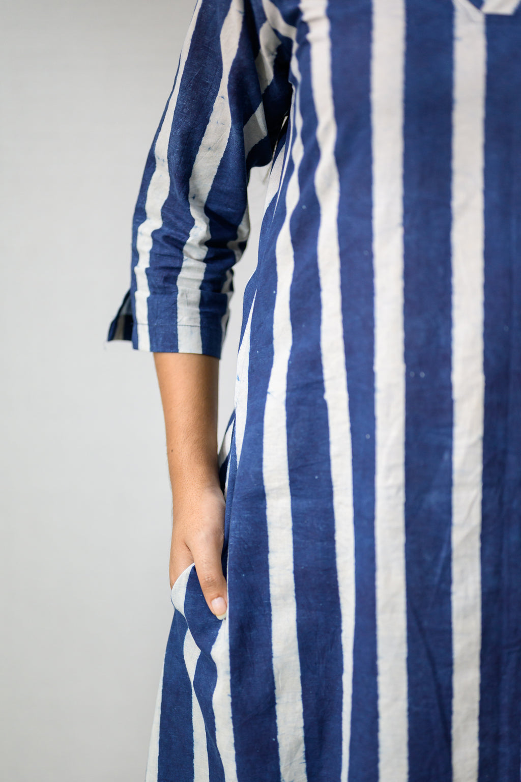 Layara Indigo Dabu Cotton Dress