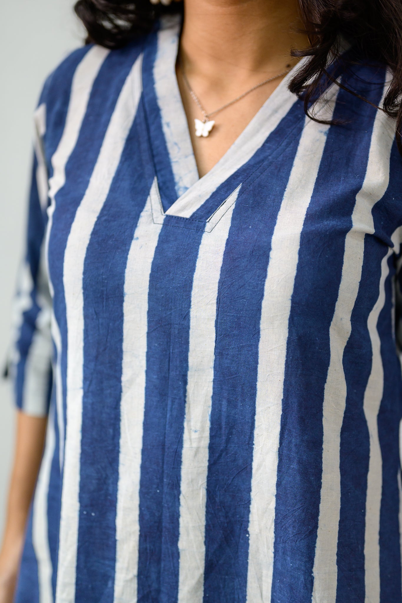 Layara Indigo Dabu Cotton Dress