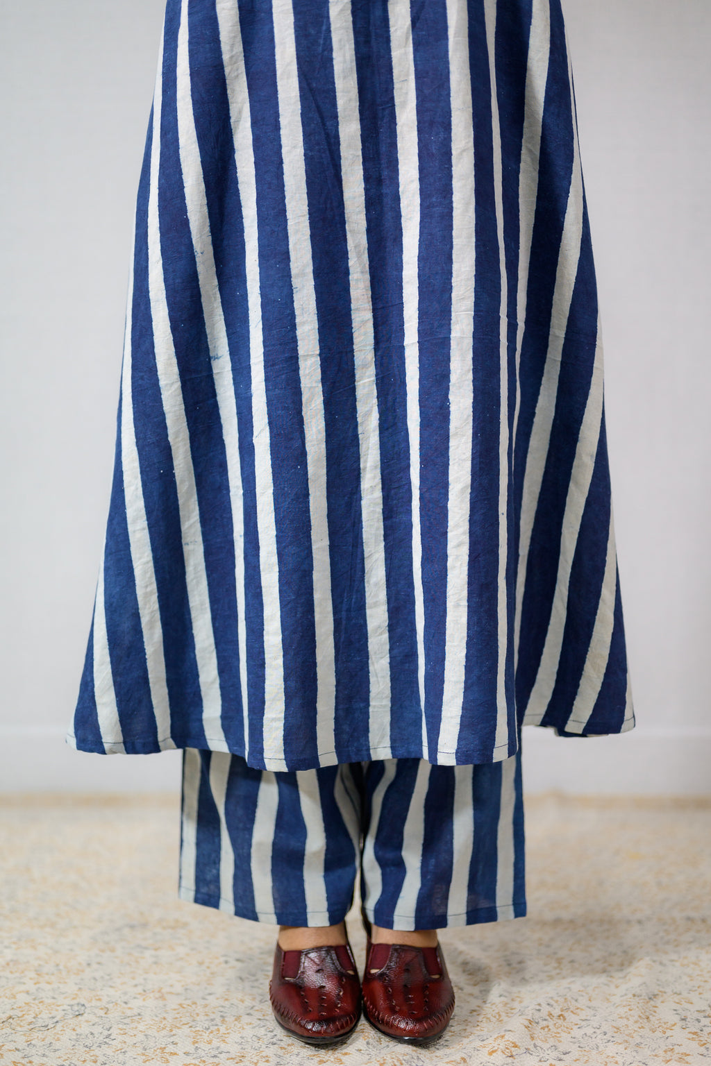 Layara Indigo Dabu Cotton Dress
