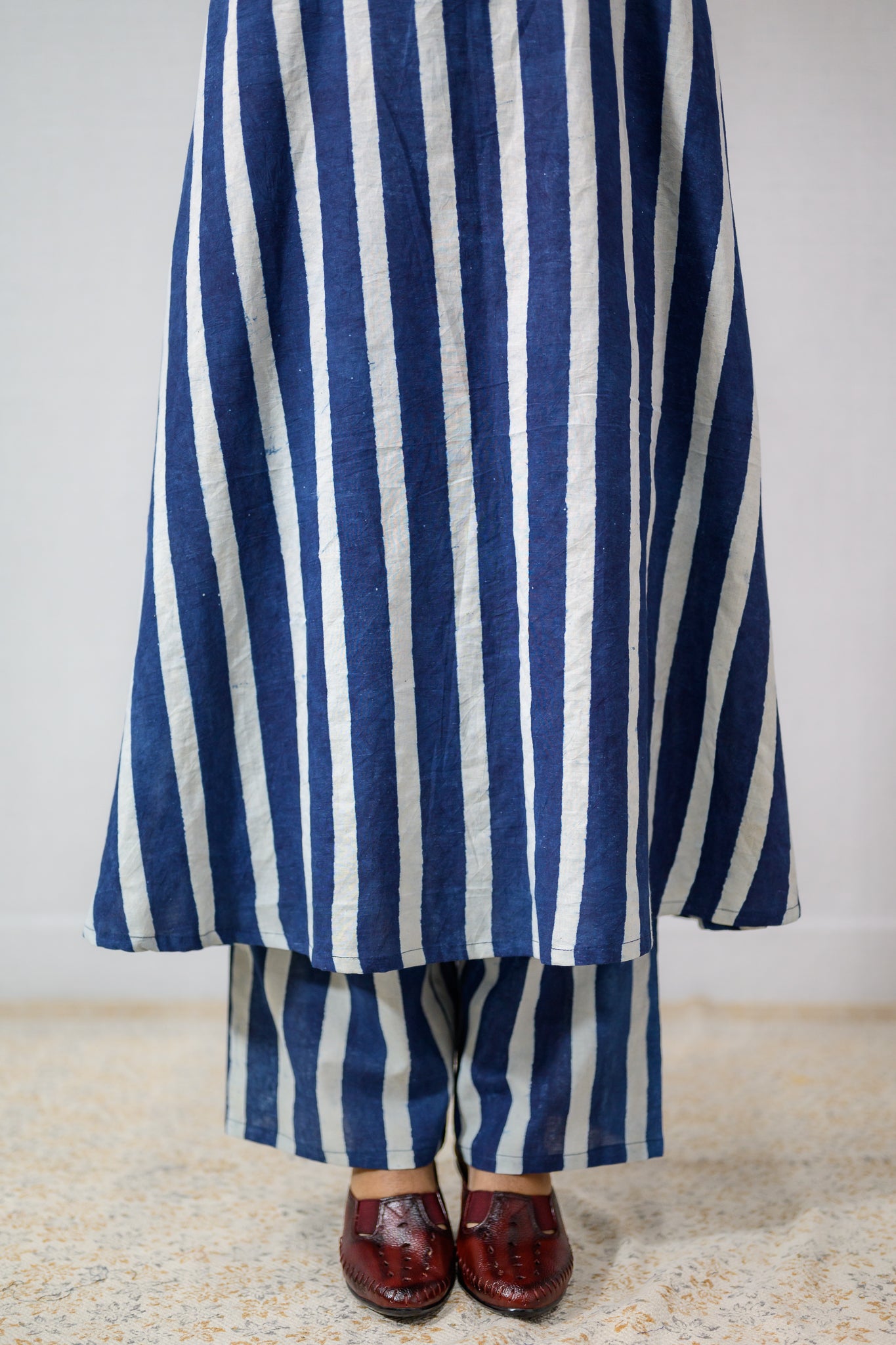 Layara Indigo Dabu Cotton Dress