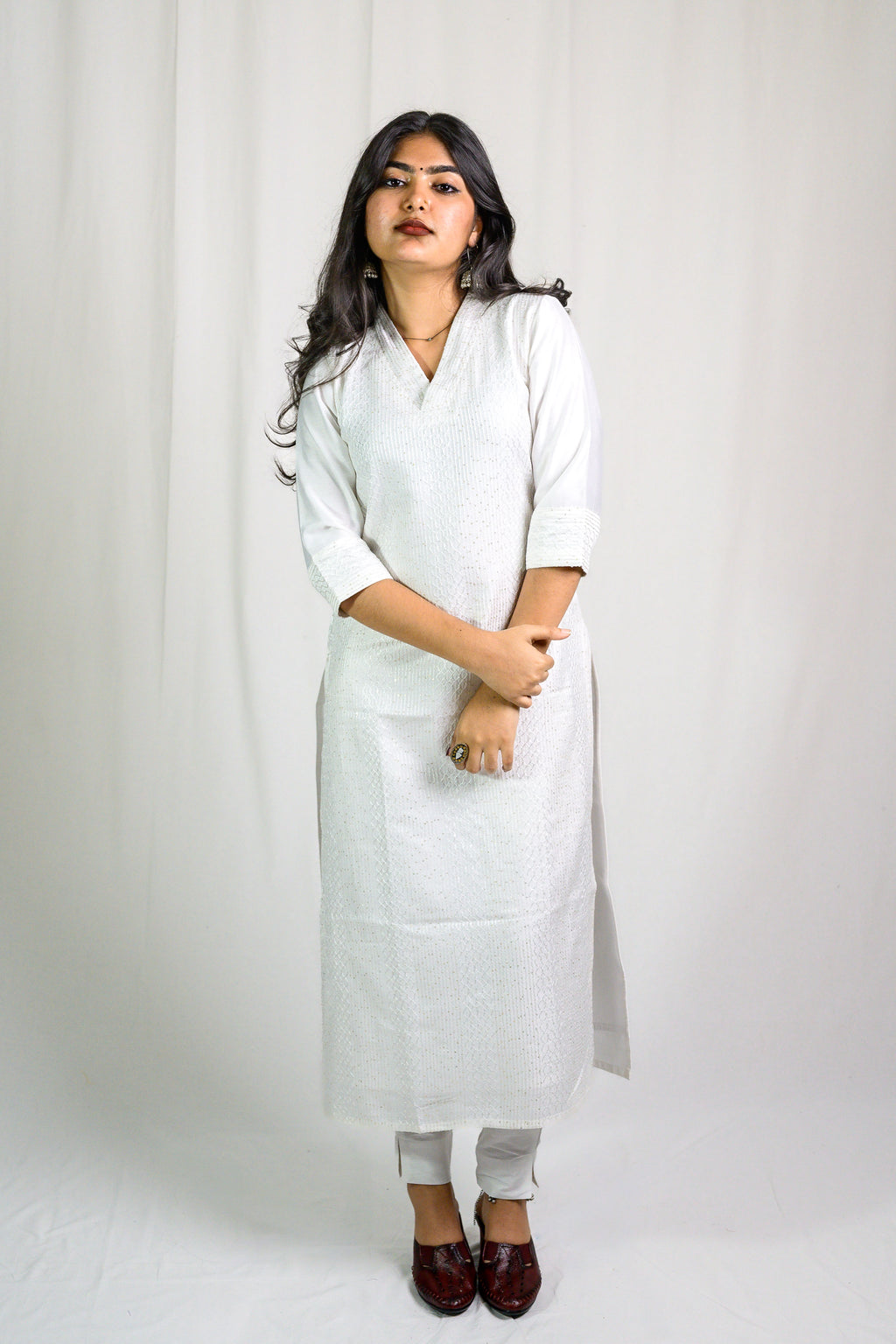 Set of 2- Nihara Straight Collar Kurta & Pants Set