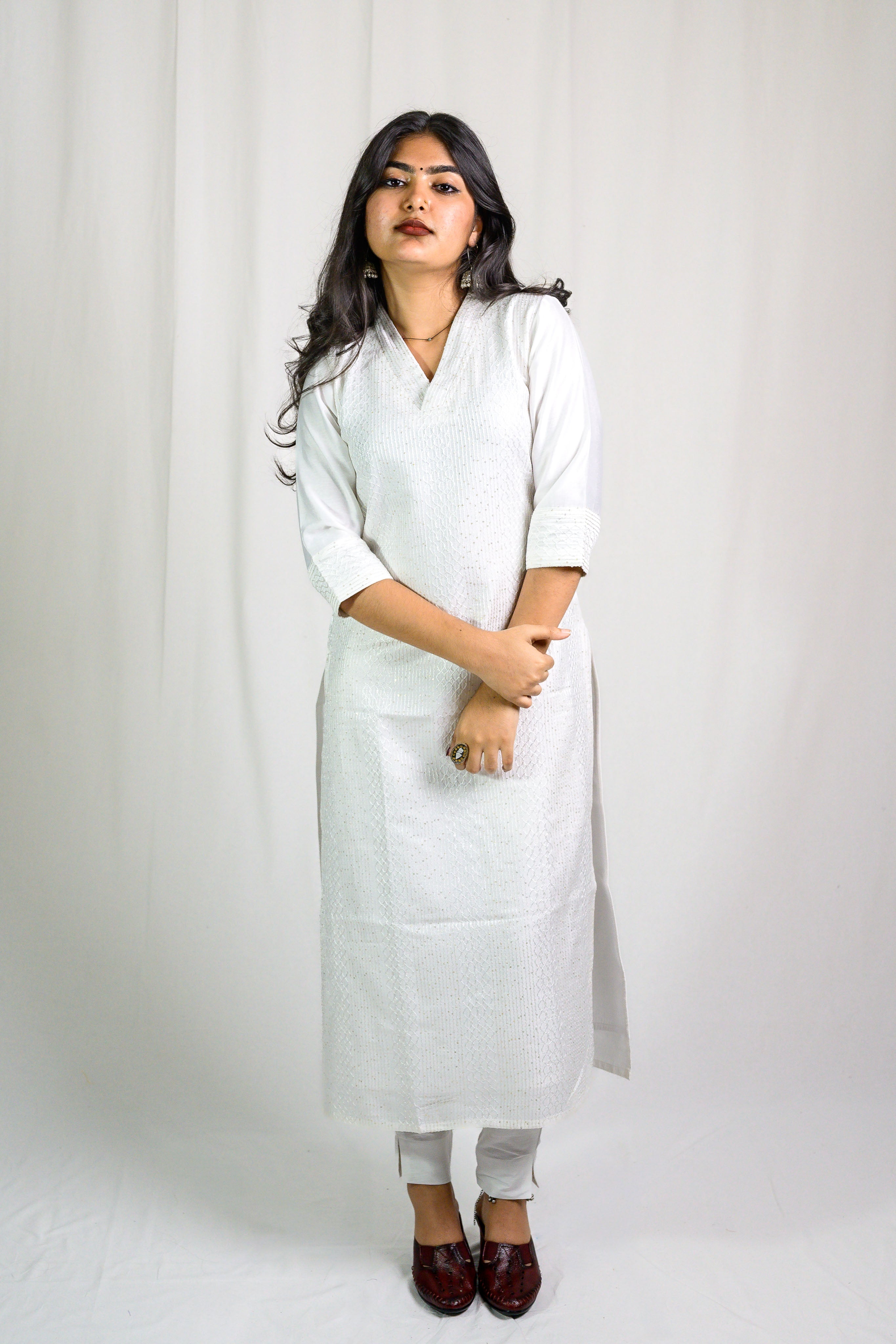 Set of 2- Nihara Straight Collar Kurta & Pants Set