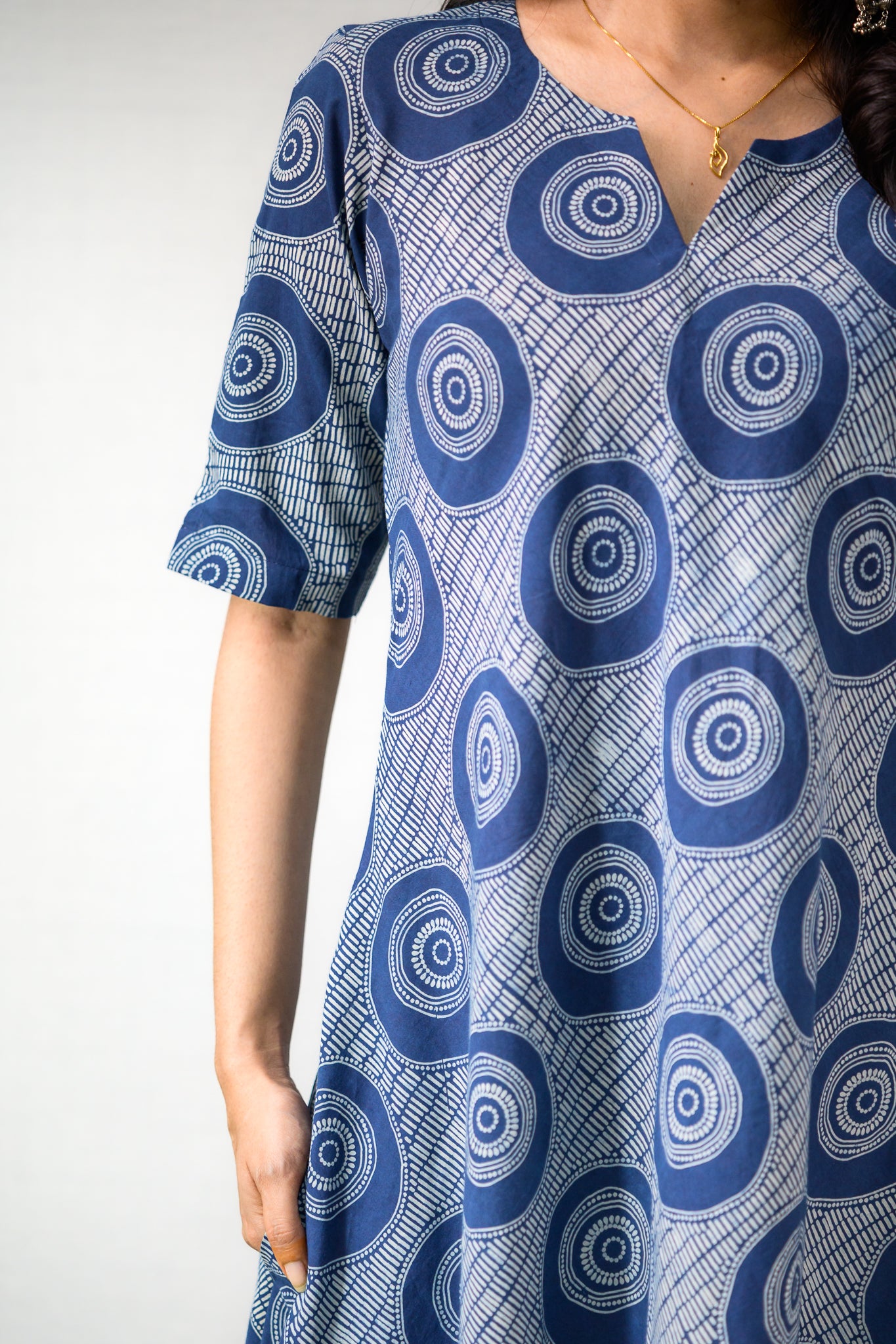 Urmi Indigo Dabu Cotton Dress