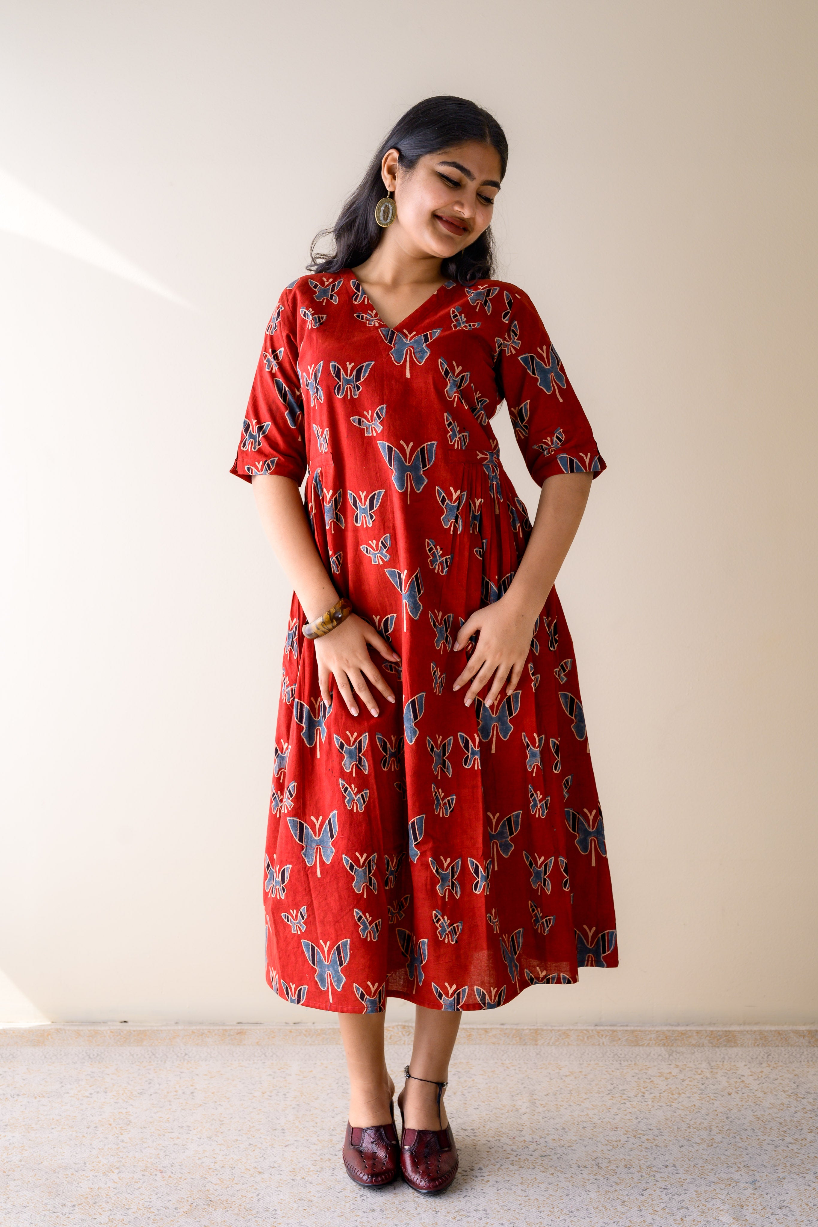 Farasha Madder Red Ajrakh Dress