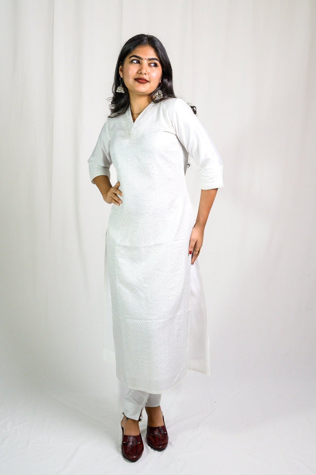 Set of 2- Nihara Straight Collar Kurta & Pants Set