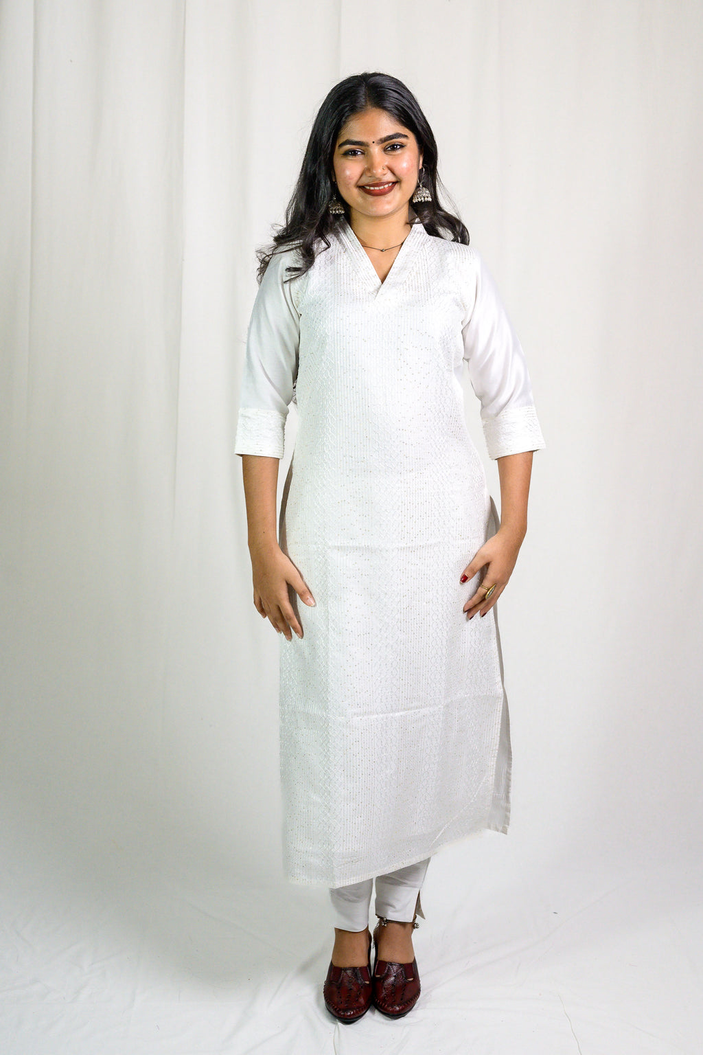 Set of 2- Nihara Straight Collar Kurta & Pants Set
