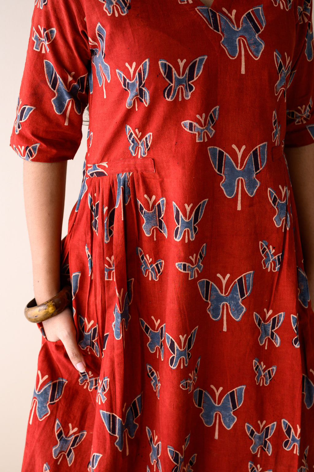 Farasha Madder Red Ajrakh Dress