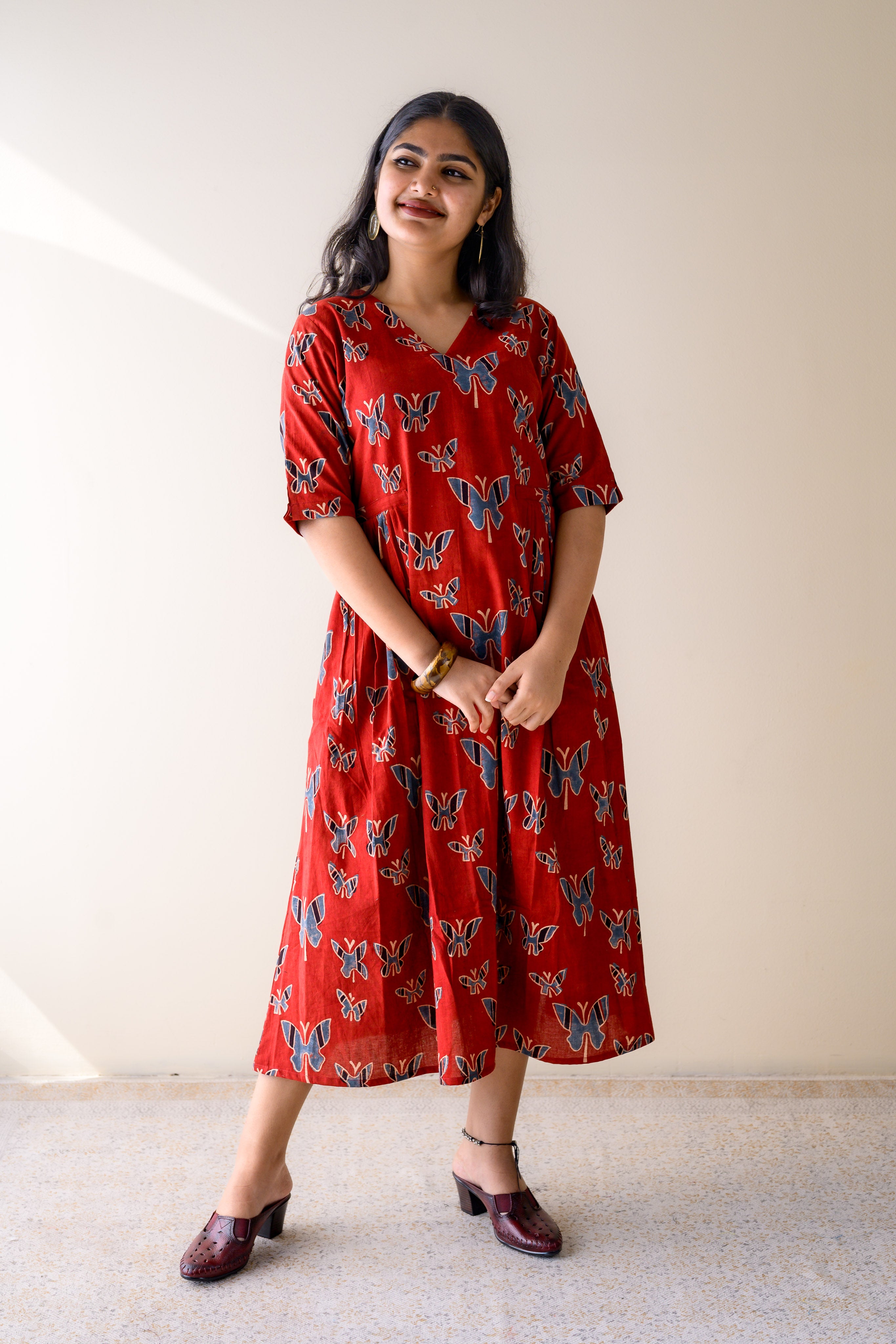 Farasha Madder Red Ajrakh Dress