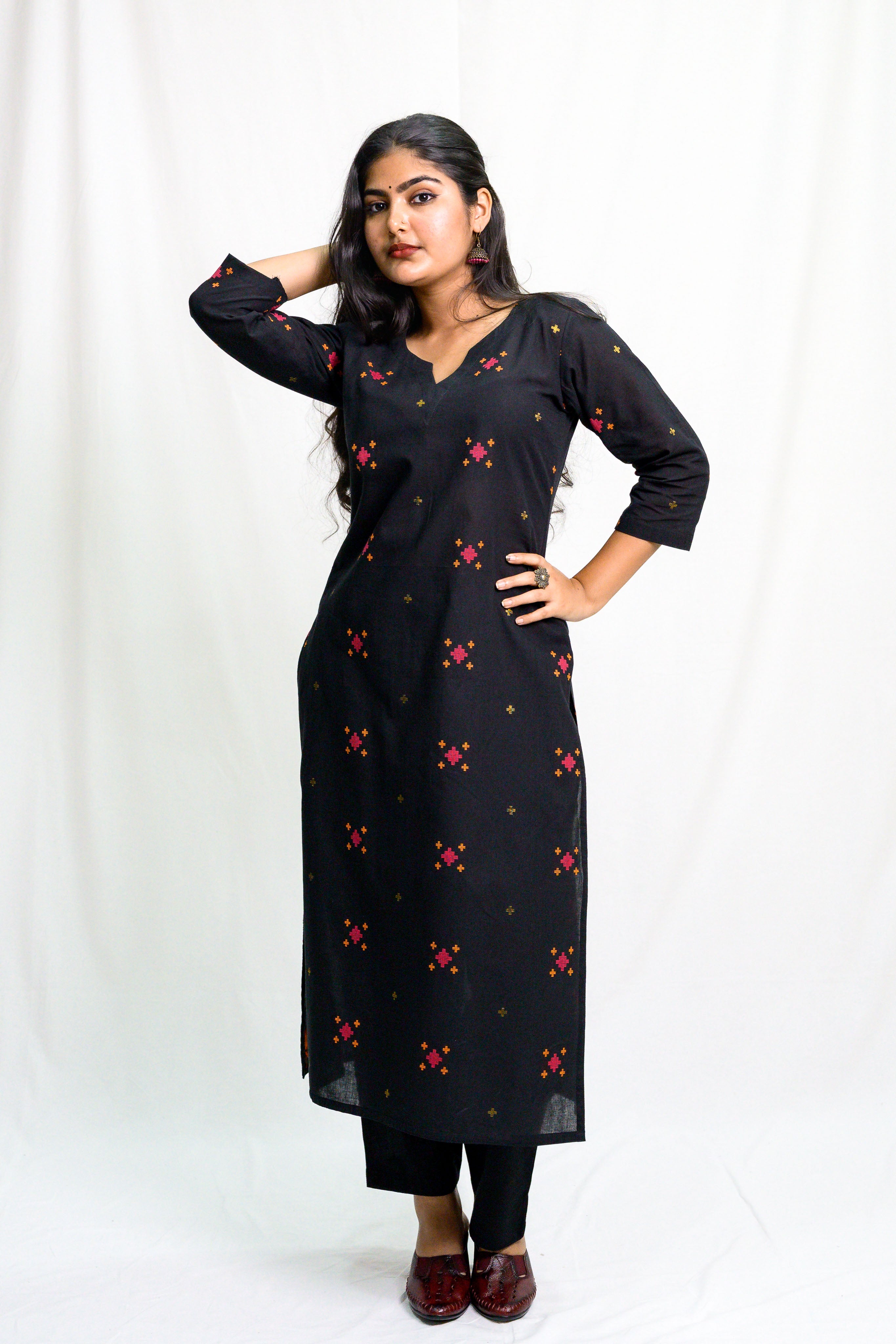 Set of 2- Bhamini South Cotton Kurta & Pants Set