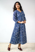 Madhuri Indigo Dabu Cotton Dress