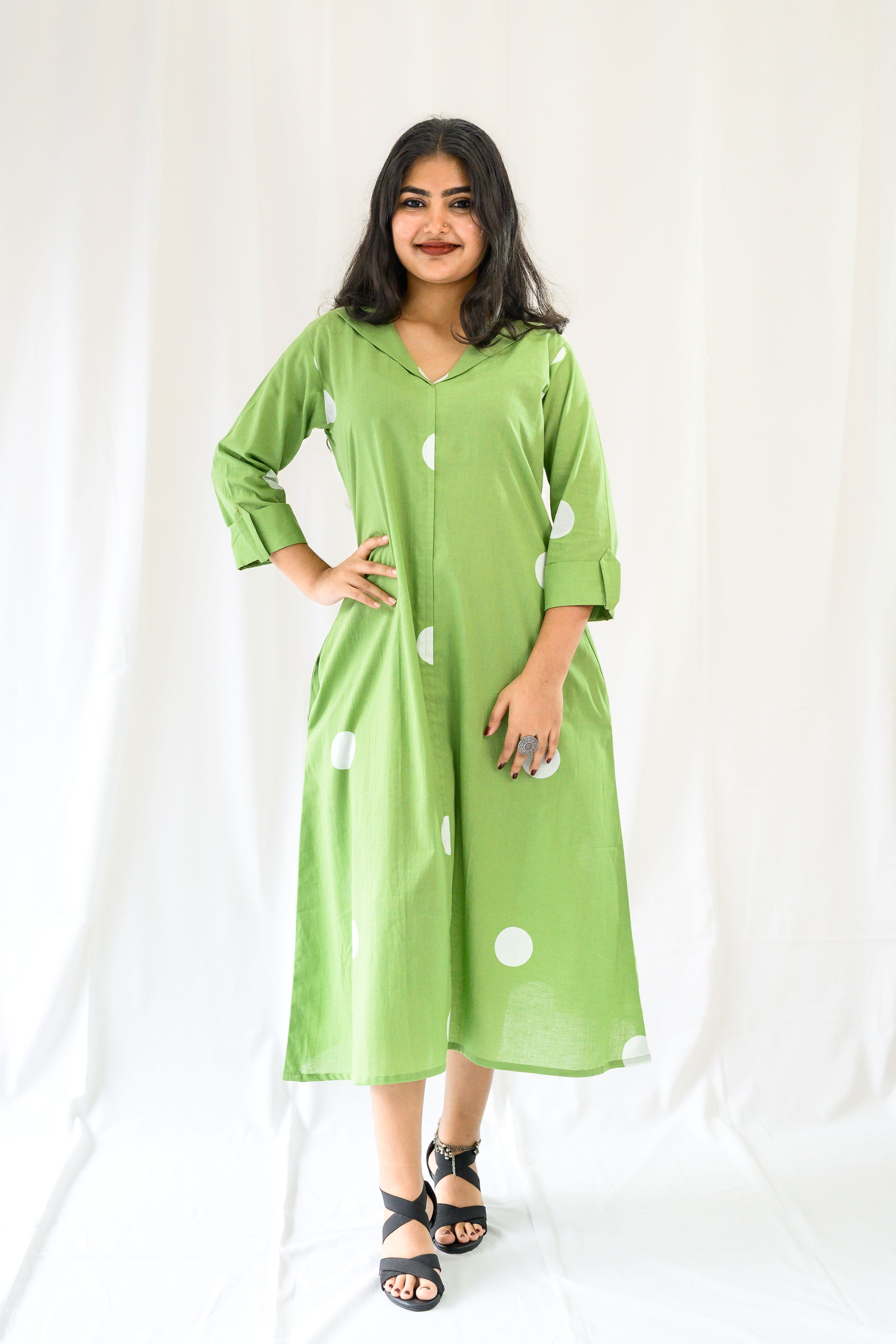 Polkas in Meadow Dress