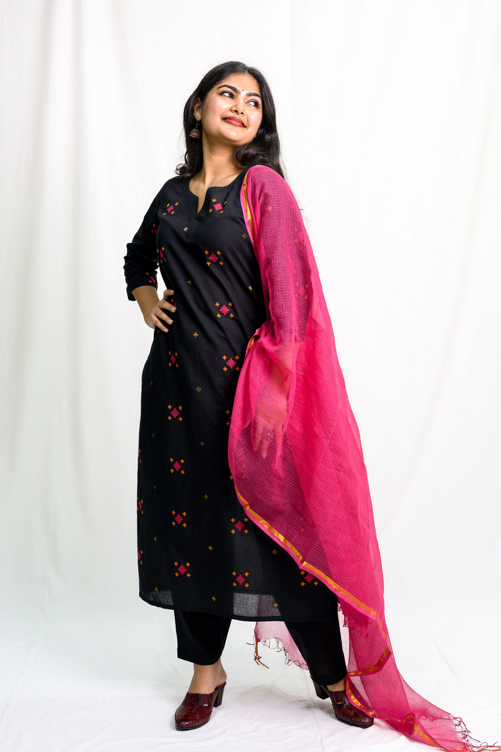 Set of 2- Bhamini South Cotton Kurta & Pants Set