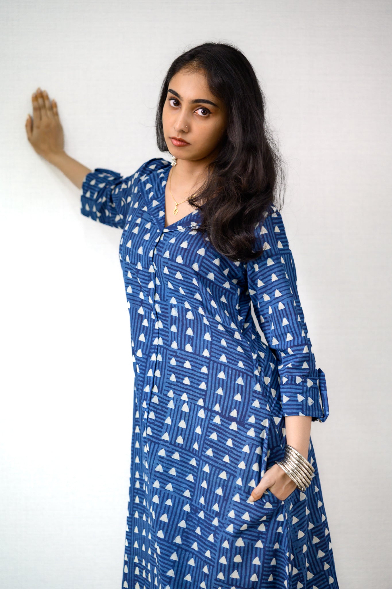 Nupur Indigo Dabu Cotton Dress