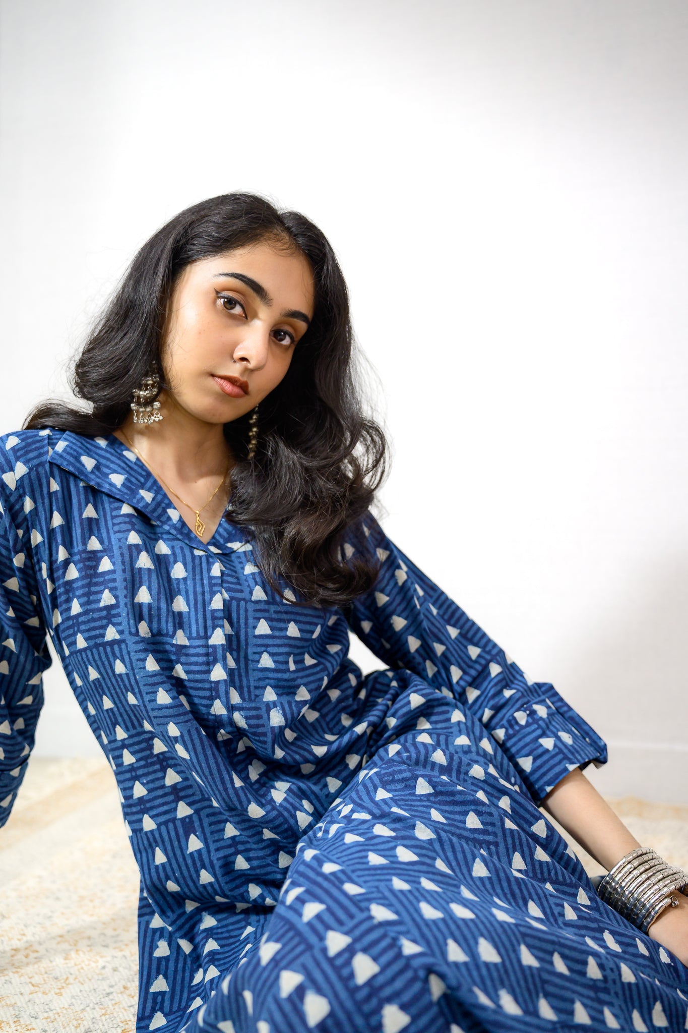 Nupur Indigo Dabu Cotton Dress