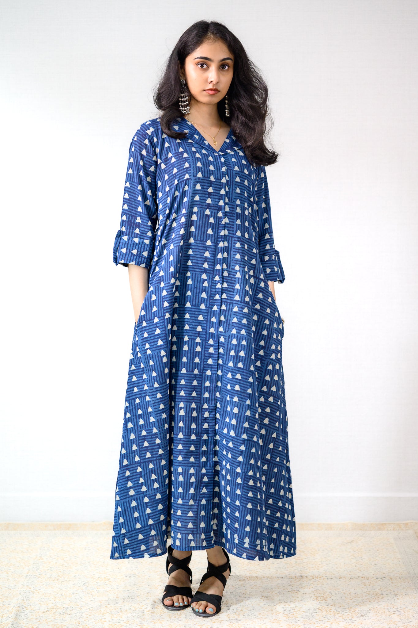 Nupur Indigo Dabu Cotton Dress