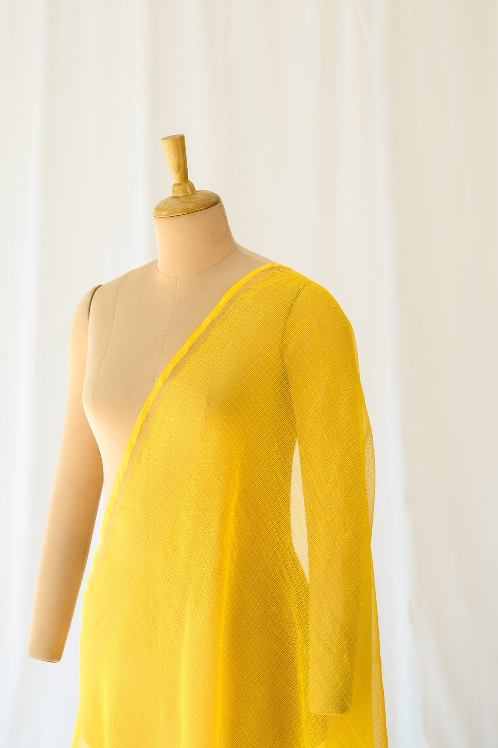 Turmeric Yellow Plain Kota Doria Dupatta