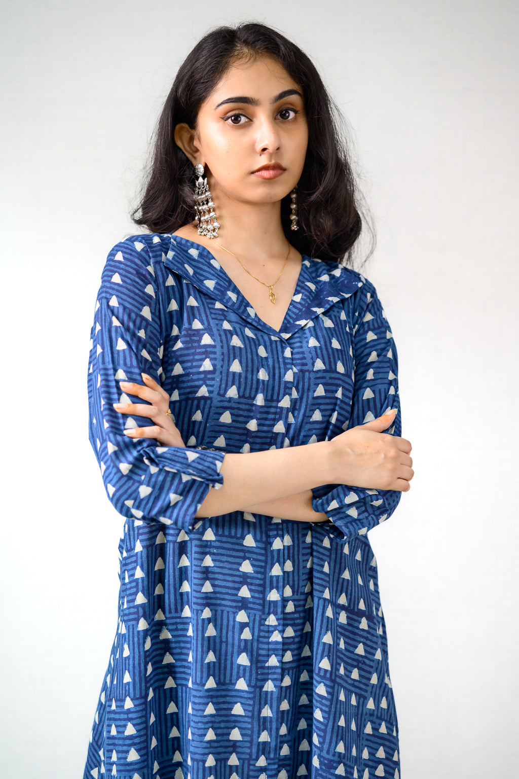 Nupur Indigo Dabu Cotton Dress