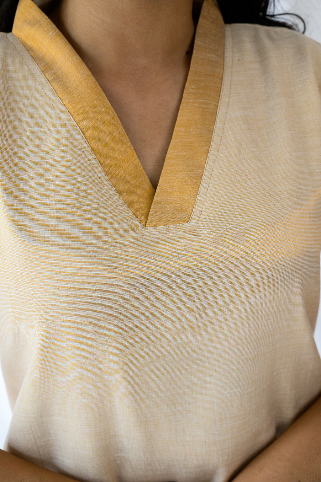 Kasavu Elegance Antique Gold Tissue Kurta