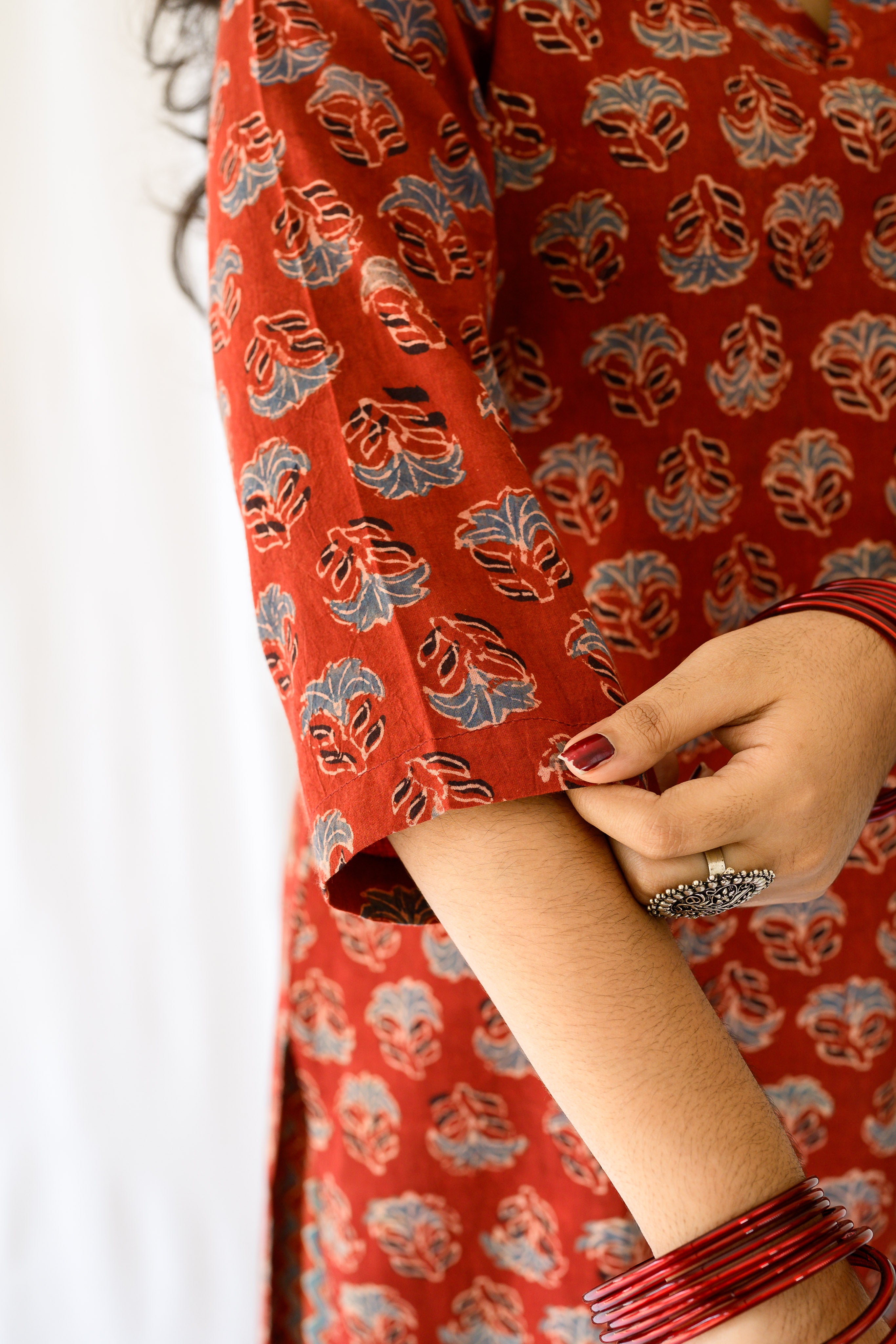 Nargis Madder Red Ajrakh Kurta
