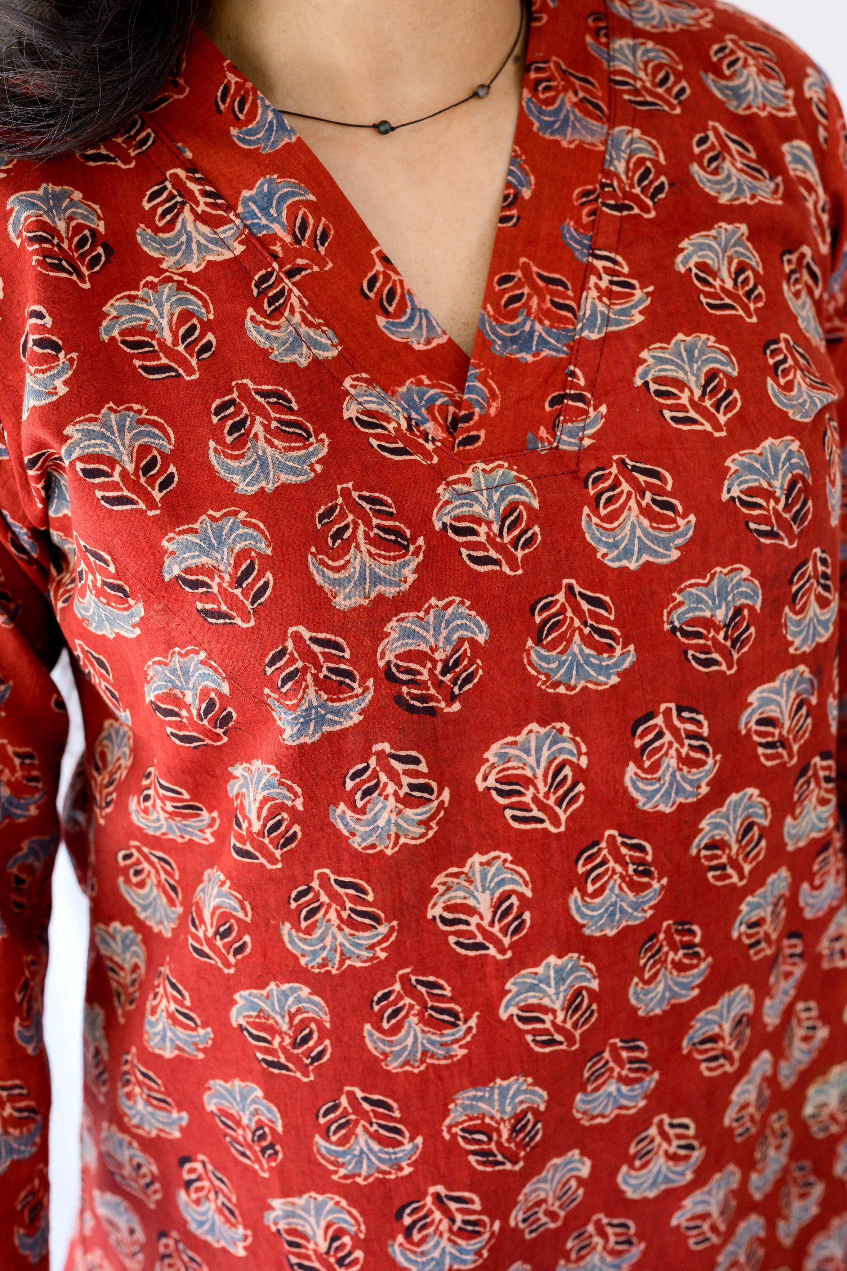 Nargis Madder Red Ajrakh Kurta