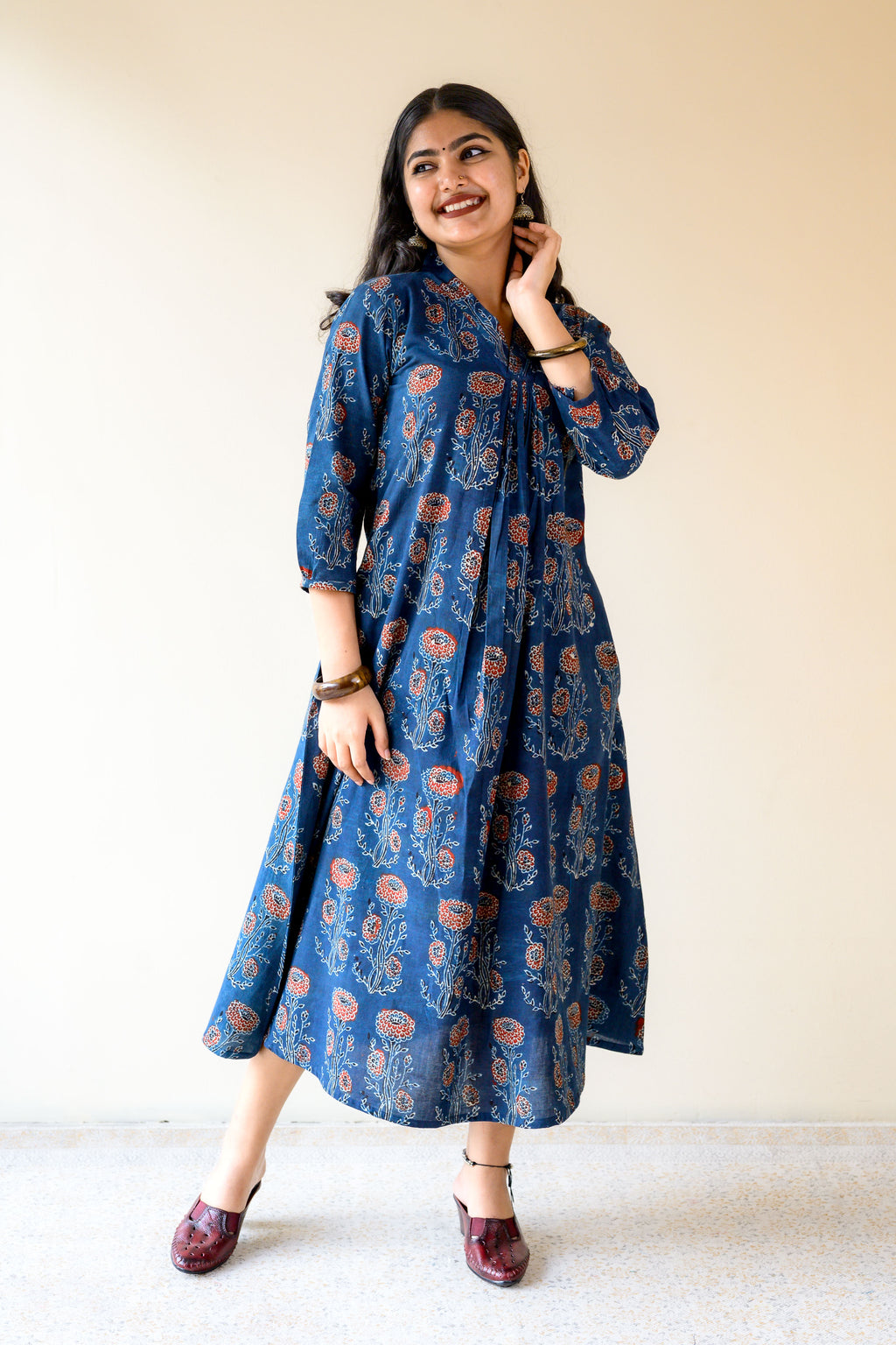 Nila Gulabo Ajrakh Dress