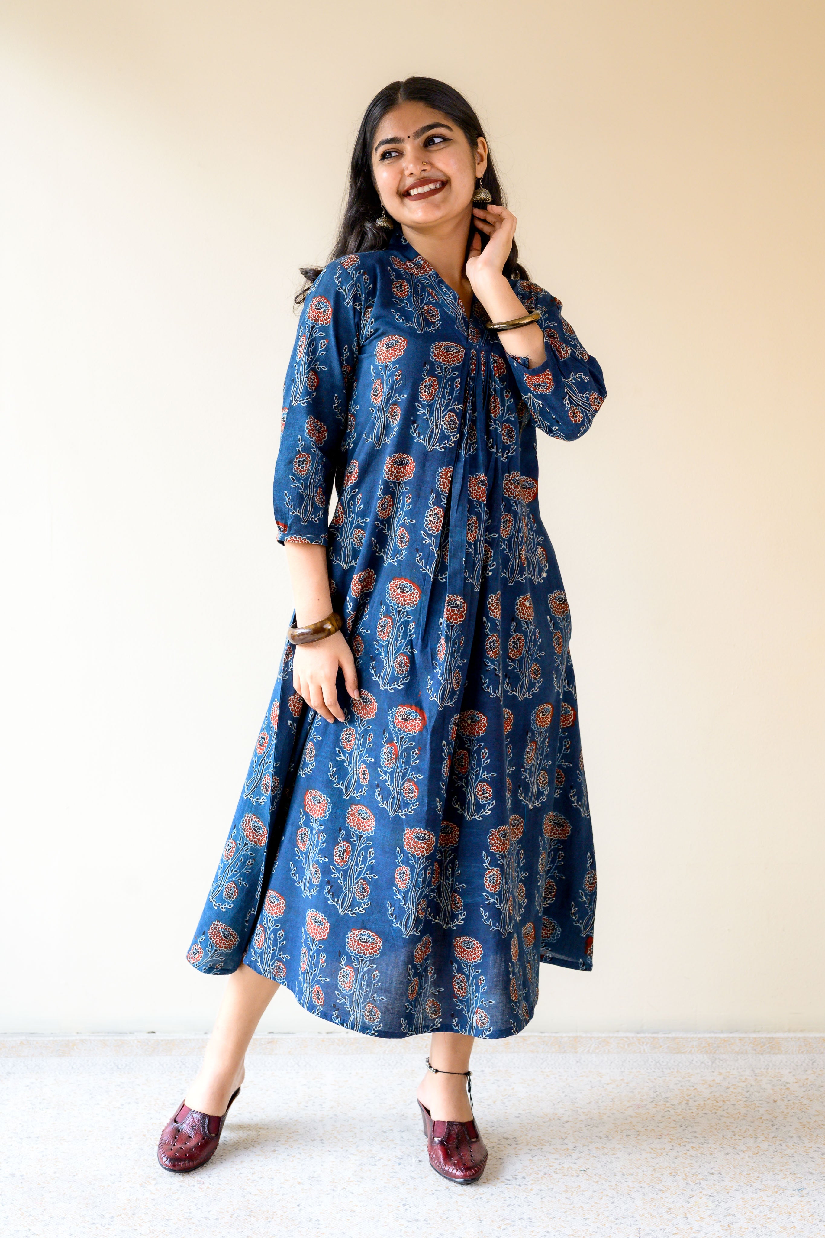 Nila Gulabo Ajrakh Dress