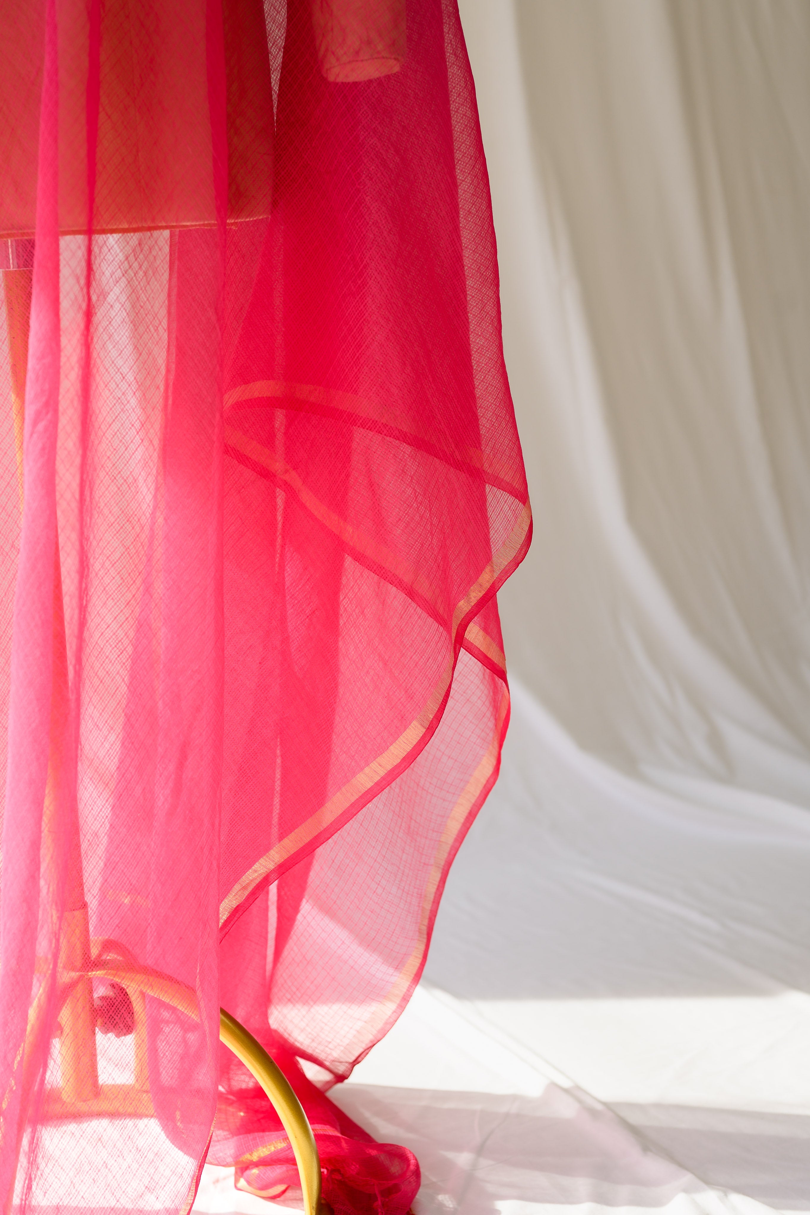 Rani Pink Plain Kota Doria Dupatta