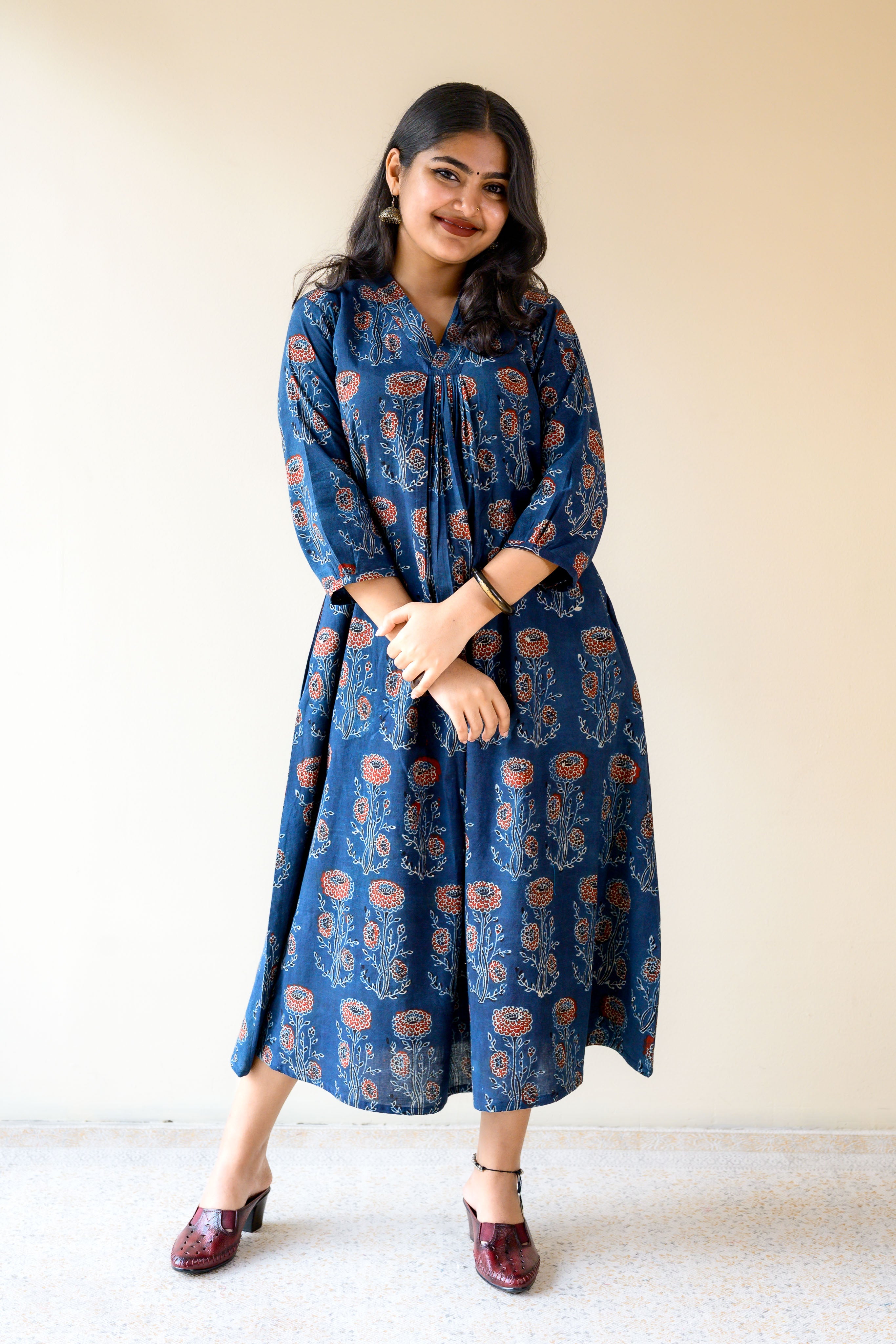 Nila Gulabo Ajrakh Dress
