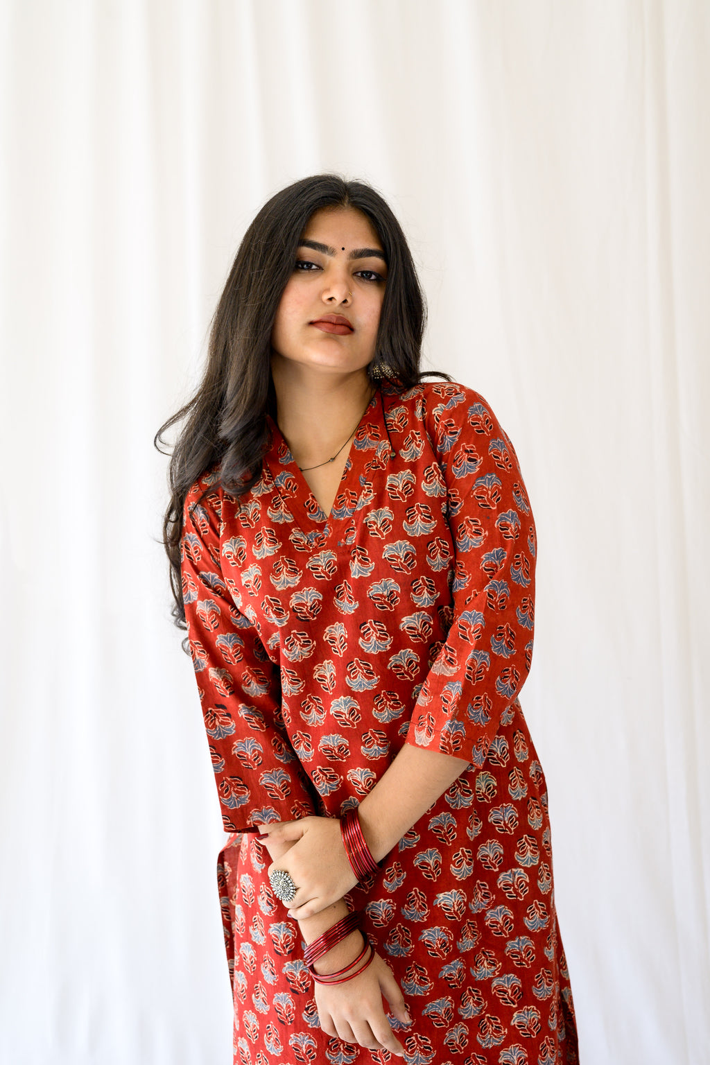 Nargis Madder Red Ajrakh Kurta