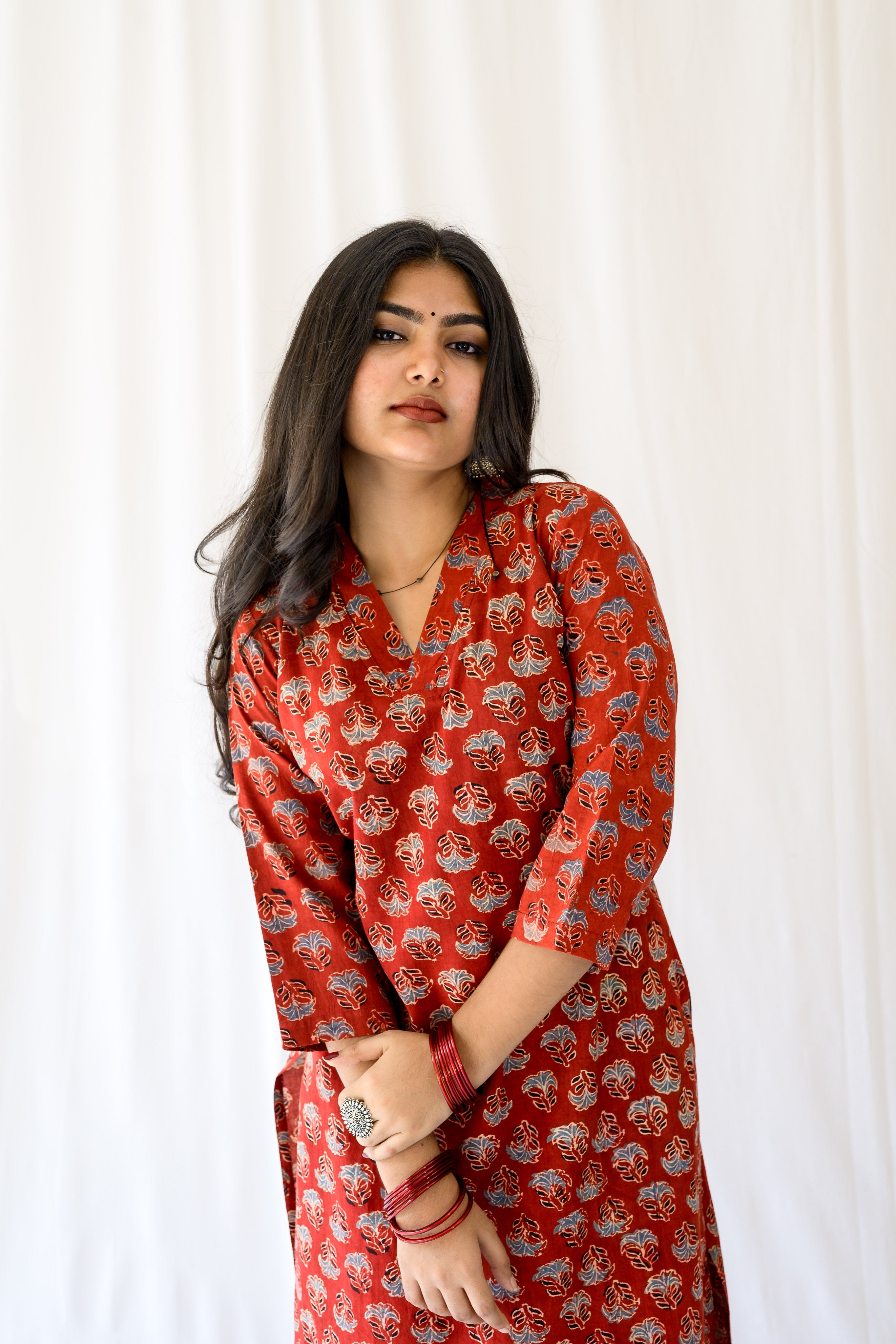 Nargis Madder Red Ajrakh Kurta