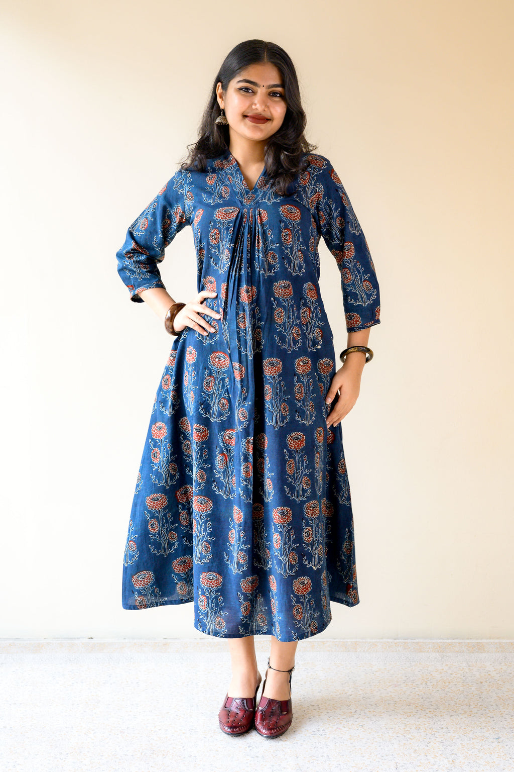 Nila Gulabo Ajrakh Dress