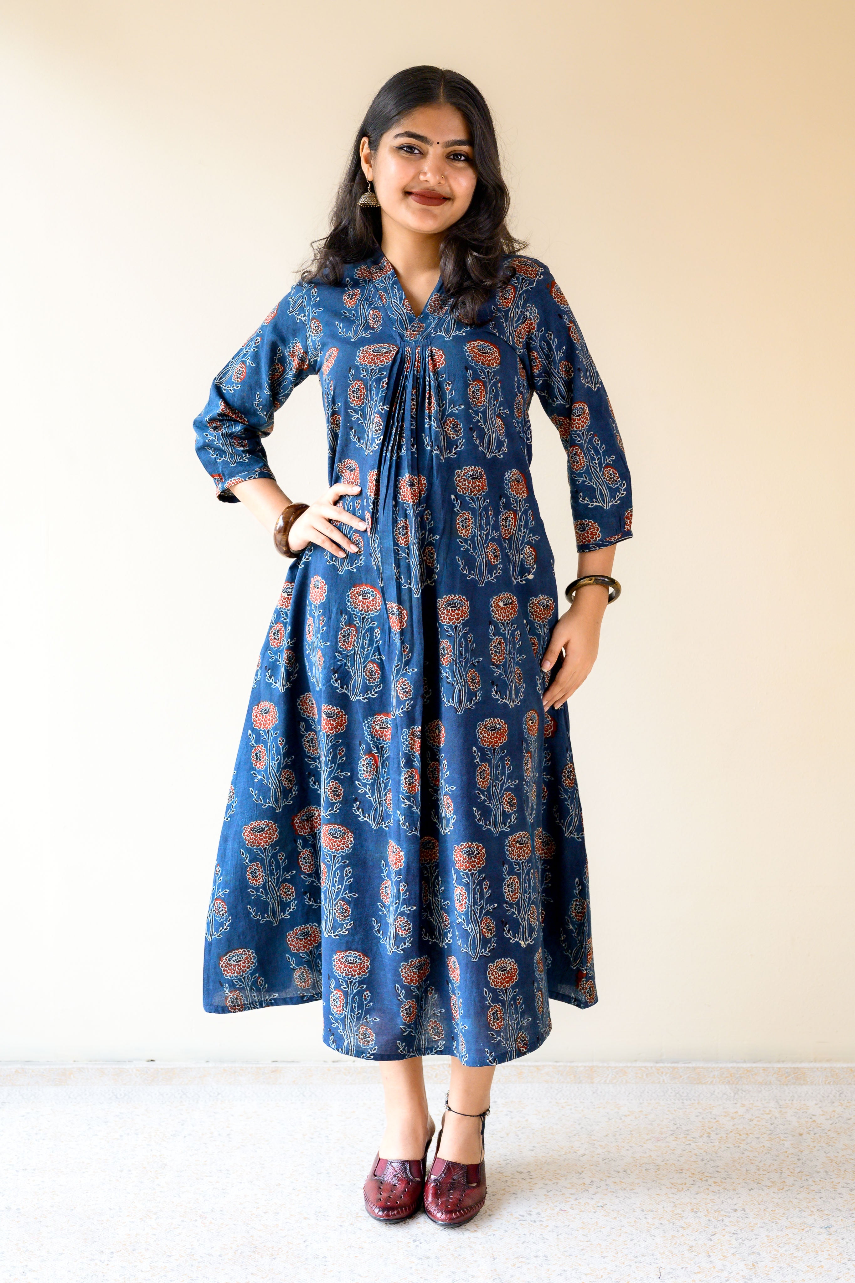 Nila Gulabo Ajrakh Dress