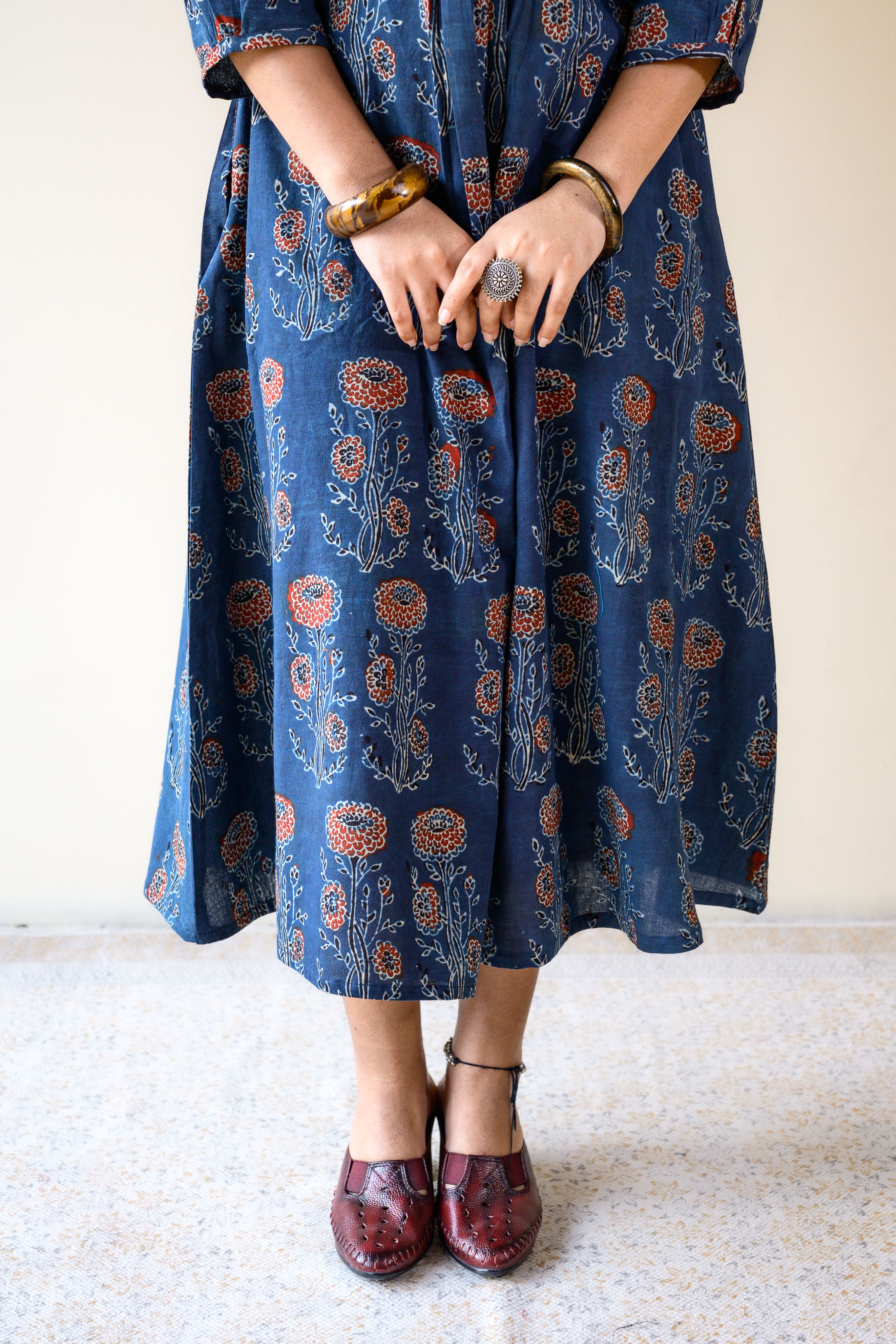 Nila Gulabo Ajrakh Dress