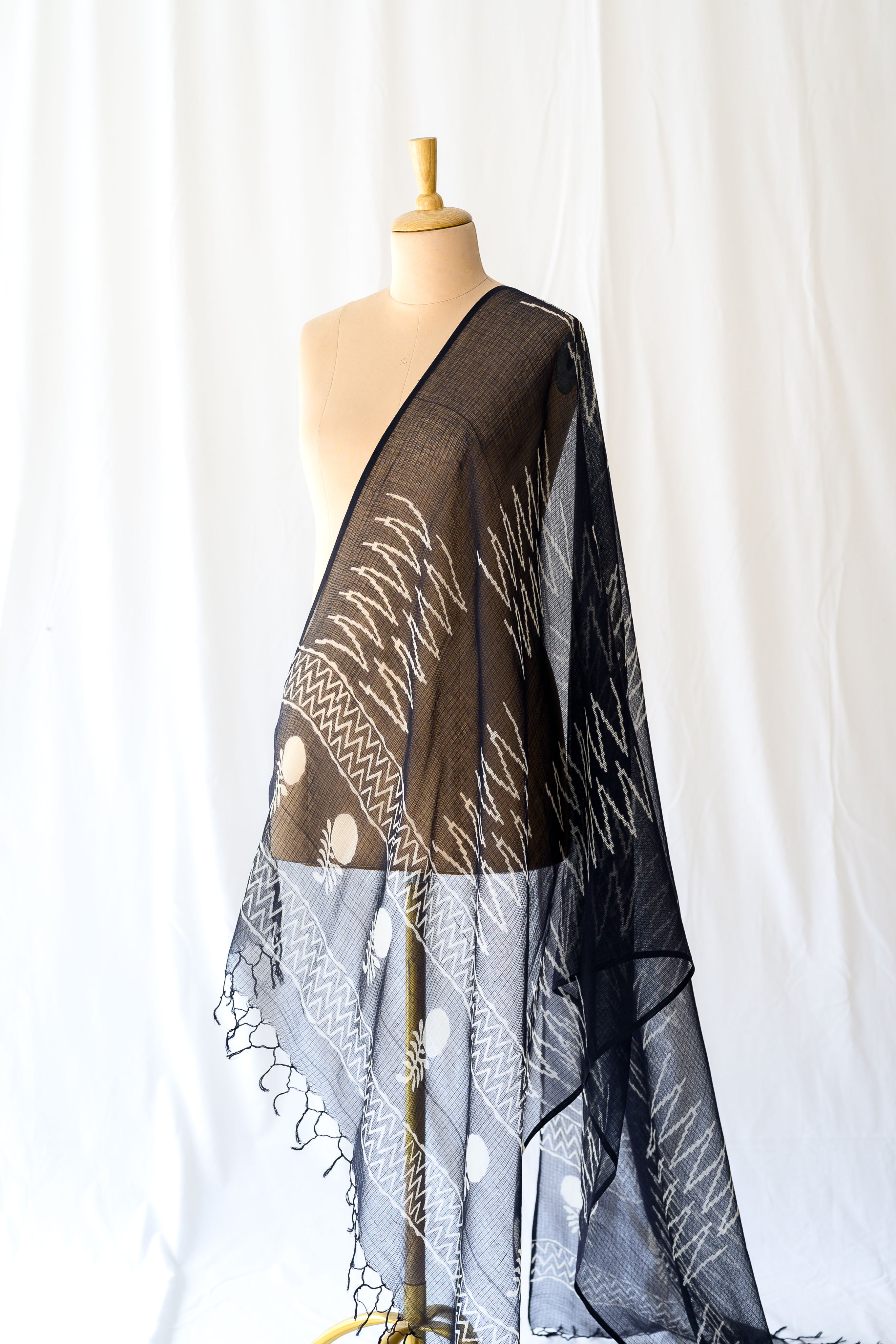 Saaya Handblock Kota Doria Dupatta