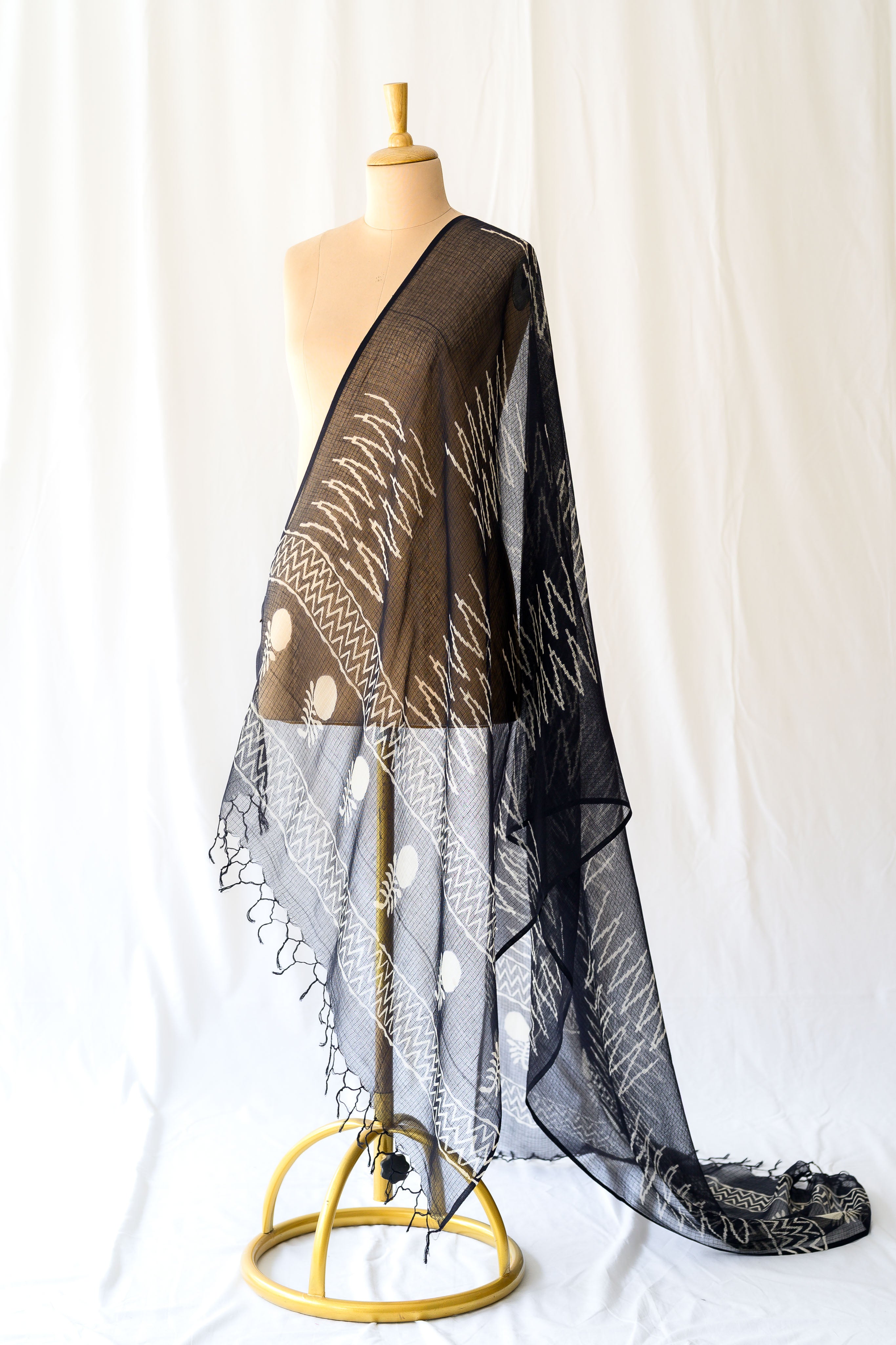 Saaya Handblock Kota Doria Dupatta