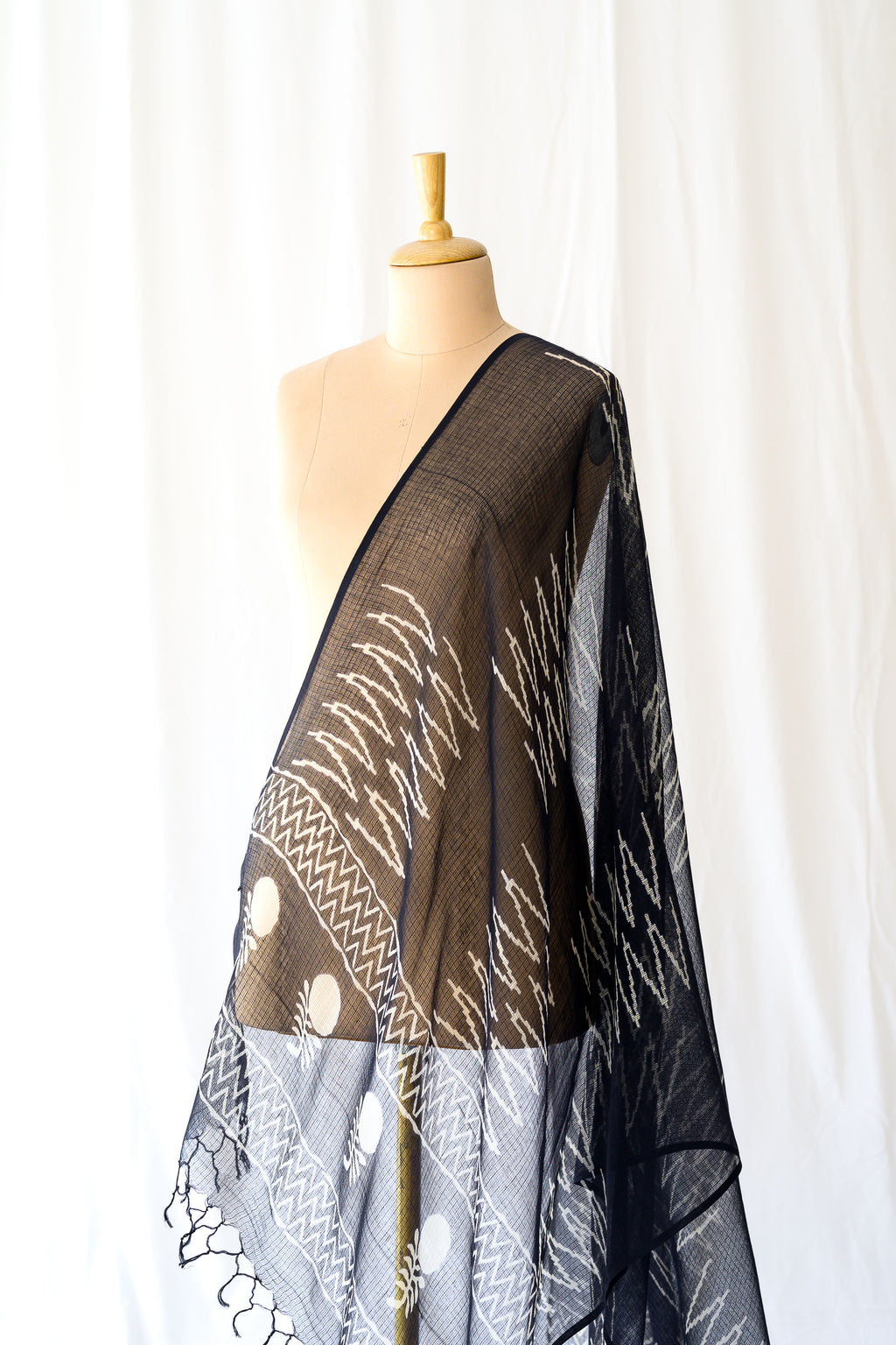 Saaya Handblock Kota Doria Dupatta