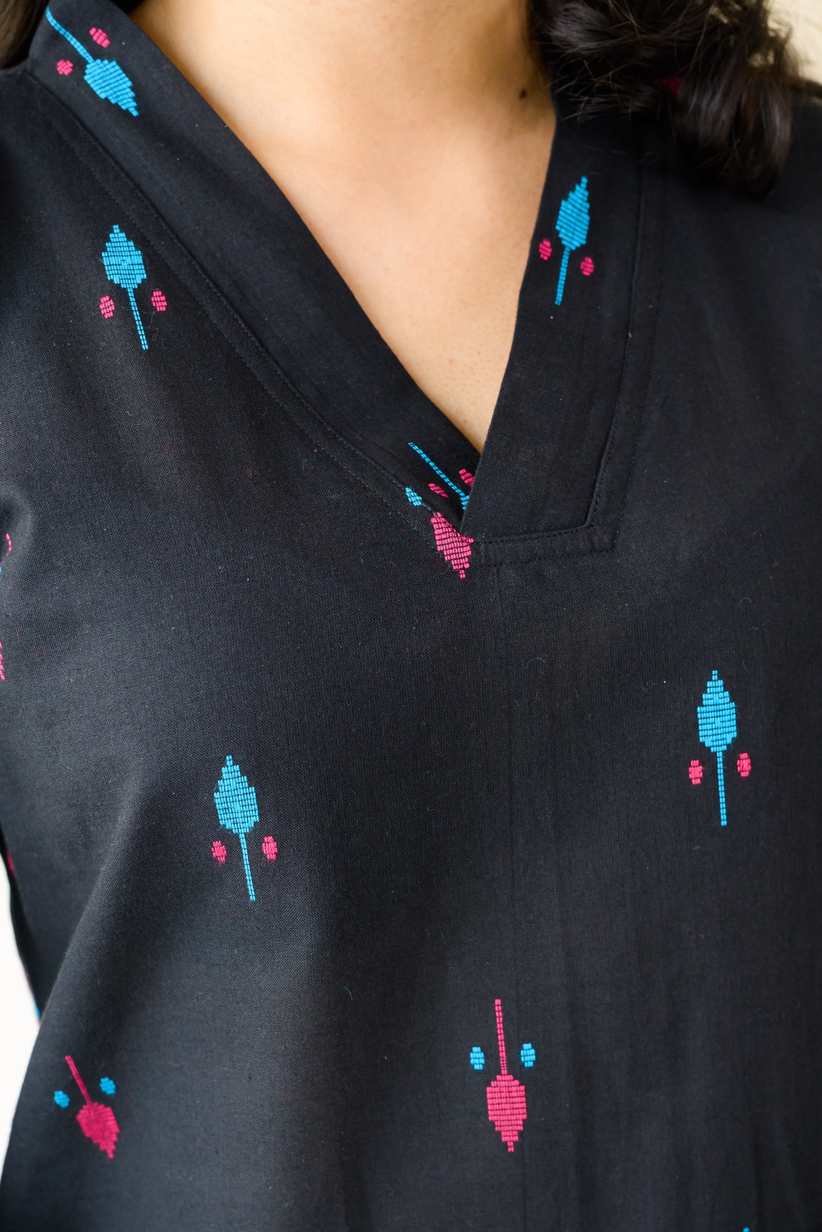 Set of 2- Inara Black South Cotton Kurta & Pants Set