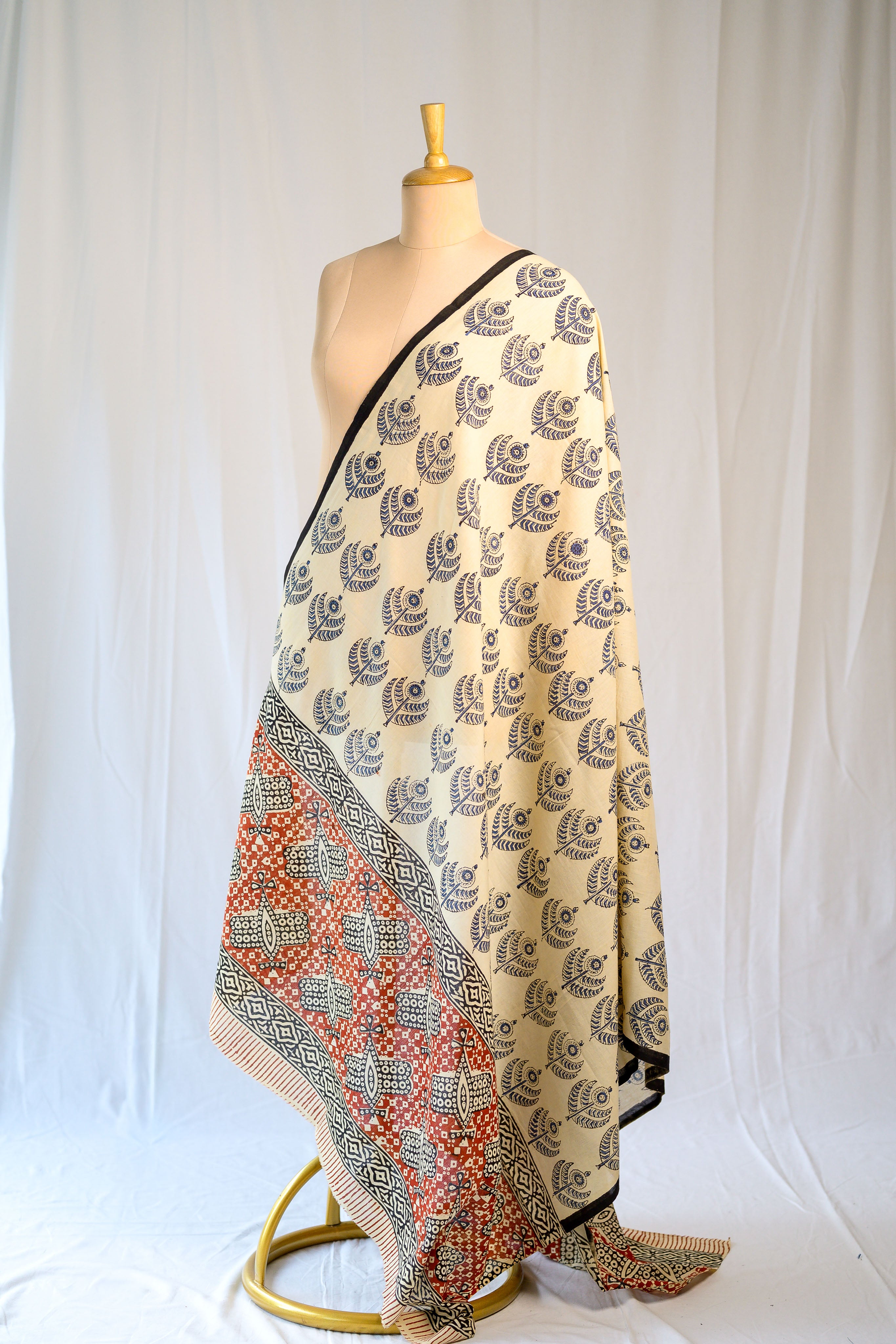 Windflowers Bagru Cotton Dupatta