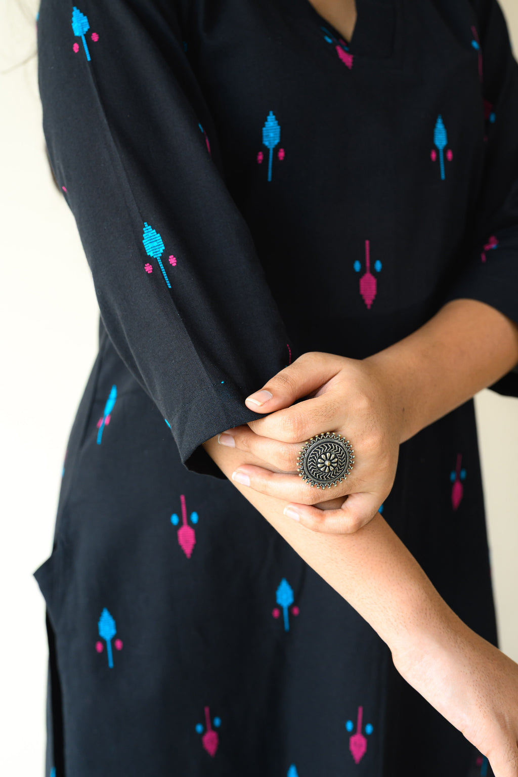 Set of 2- Inara Black South Cotton Kurta & Pants Set